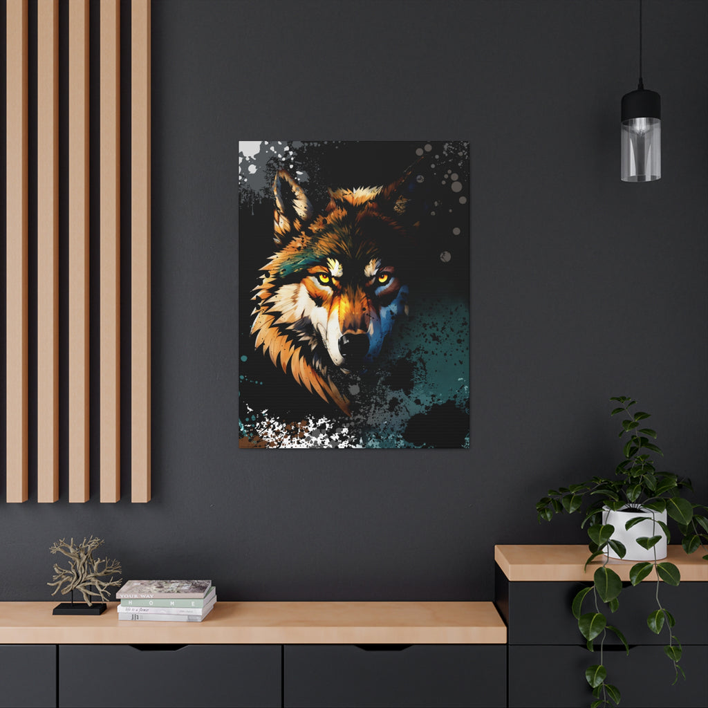 Drip Wolf Prowl Motif - Canvas
