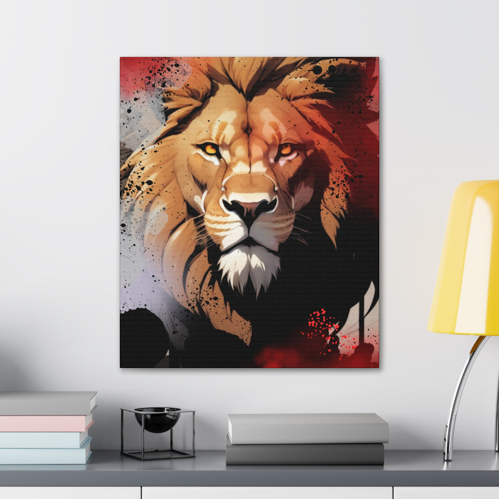Drip Lion Slate Motif - Canvas