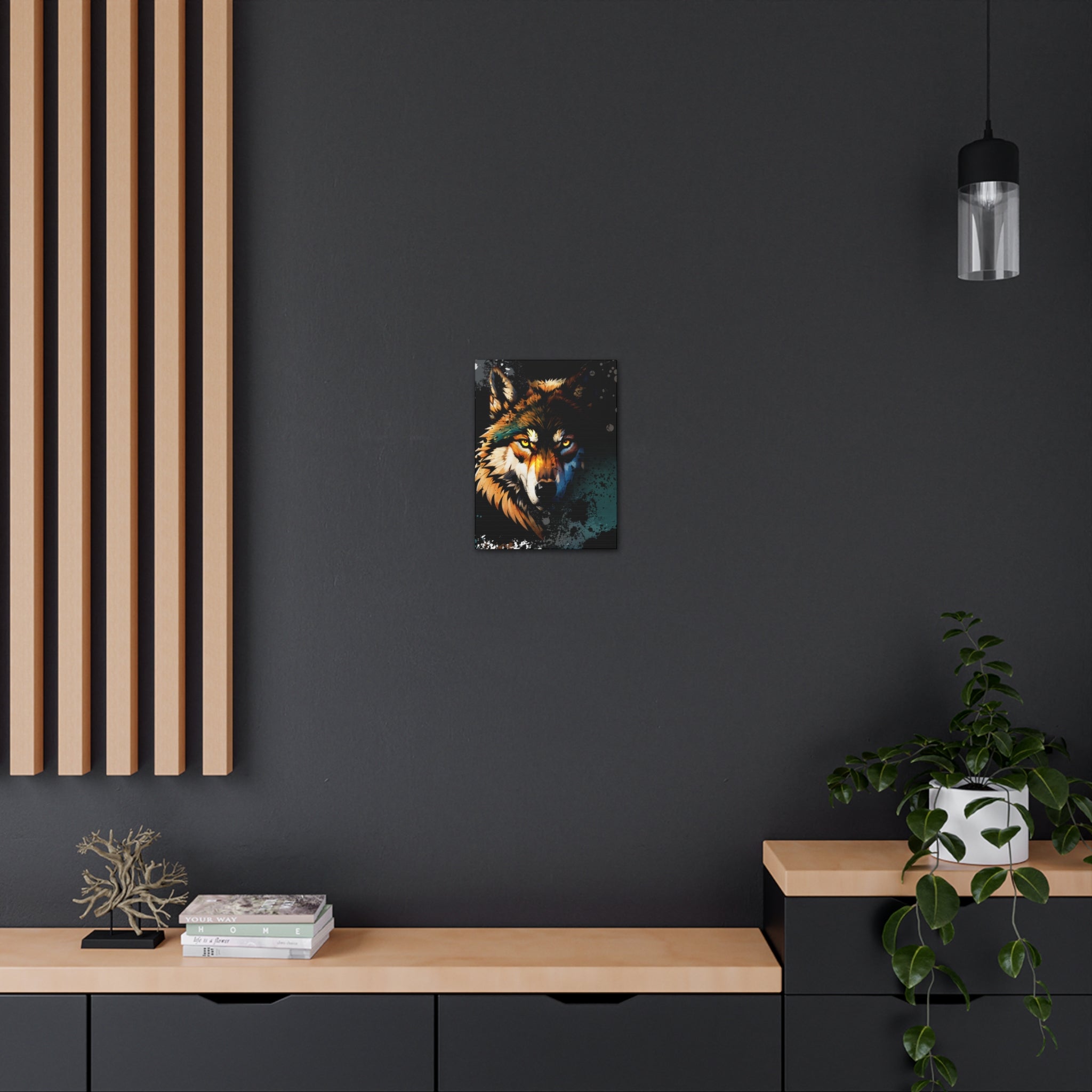 Drip Wolf Prowl Motif - Canvas