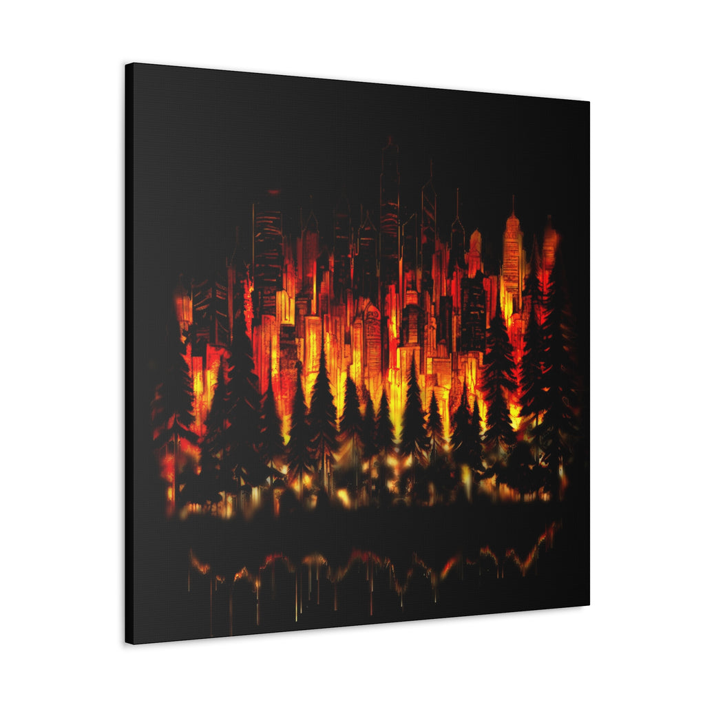 Night Light Life Landscape - Canvas