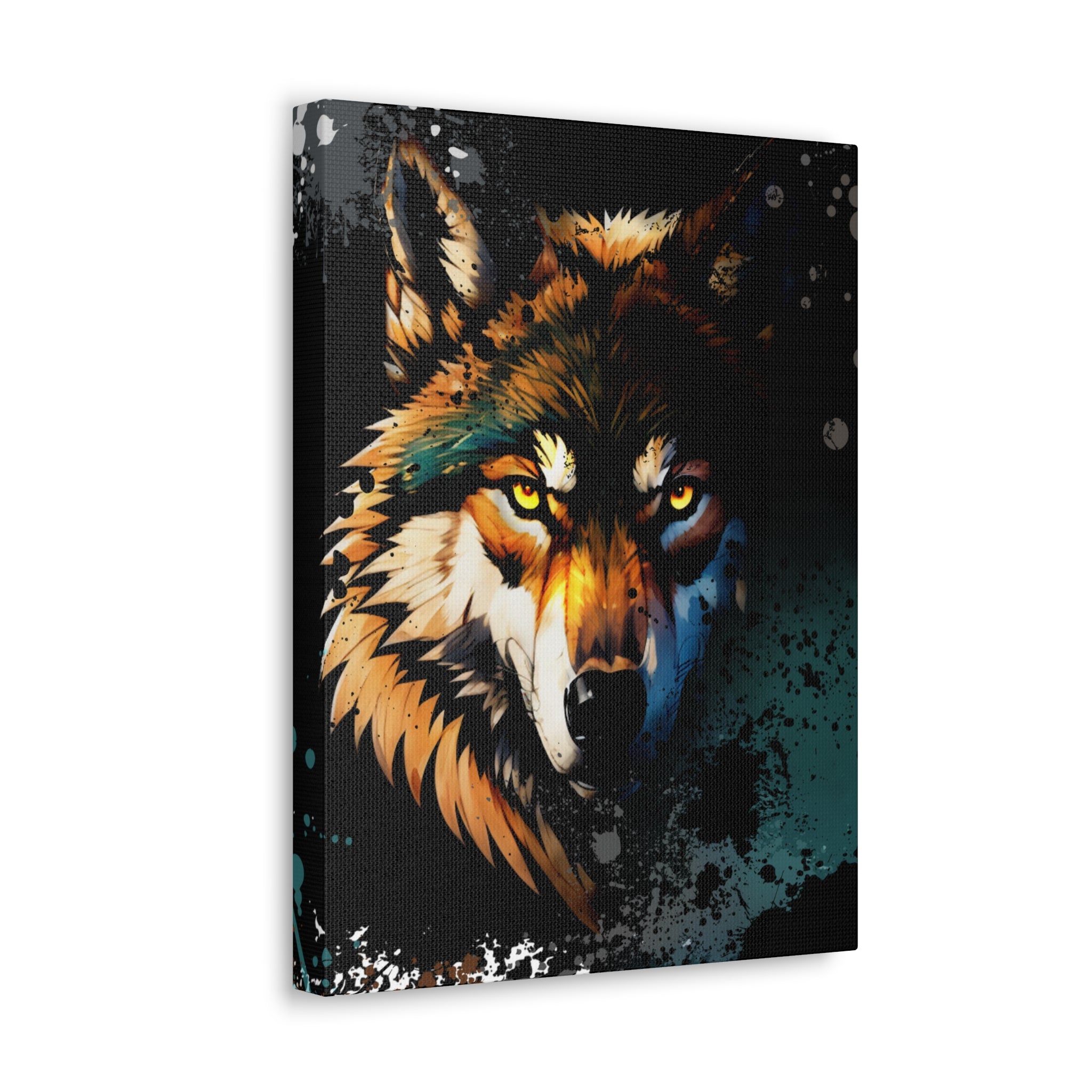 Drip Wolf Prowl Motif - Canvas