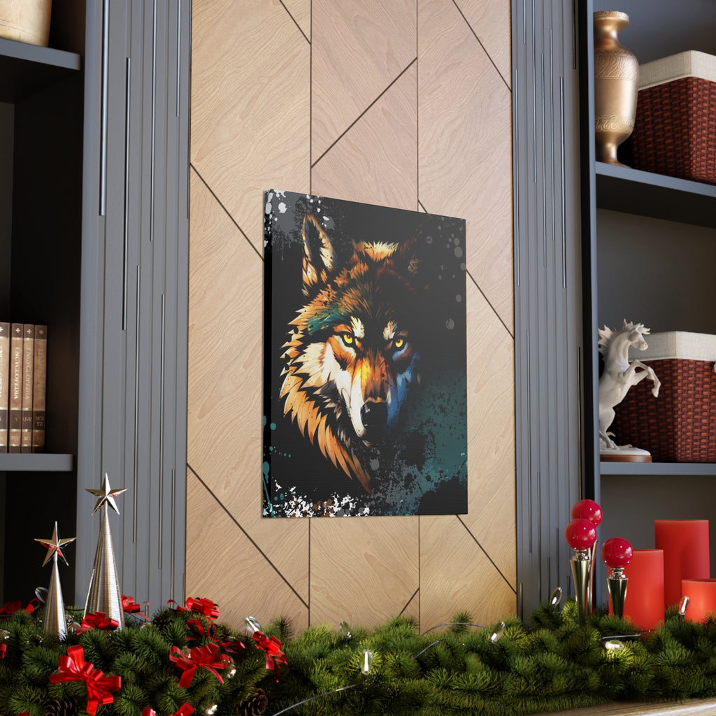 Drip Wolf Prowl Motif - Canvas