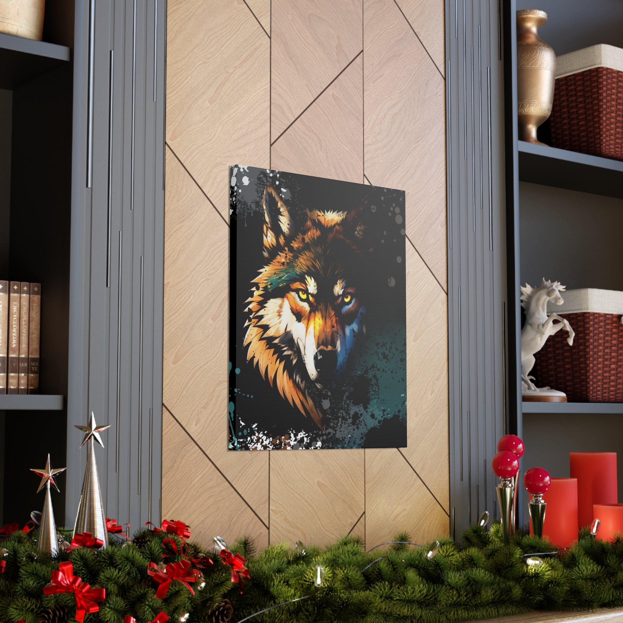 Drip Wolf Prowl Motif - Canvas