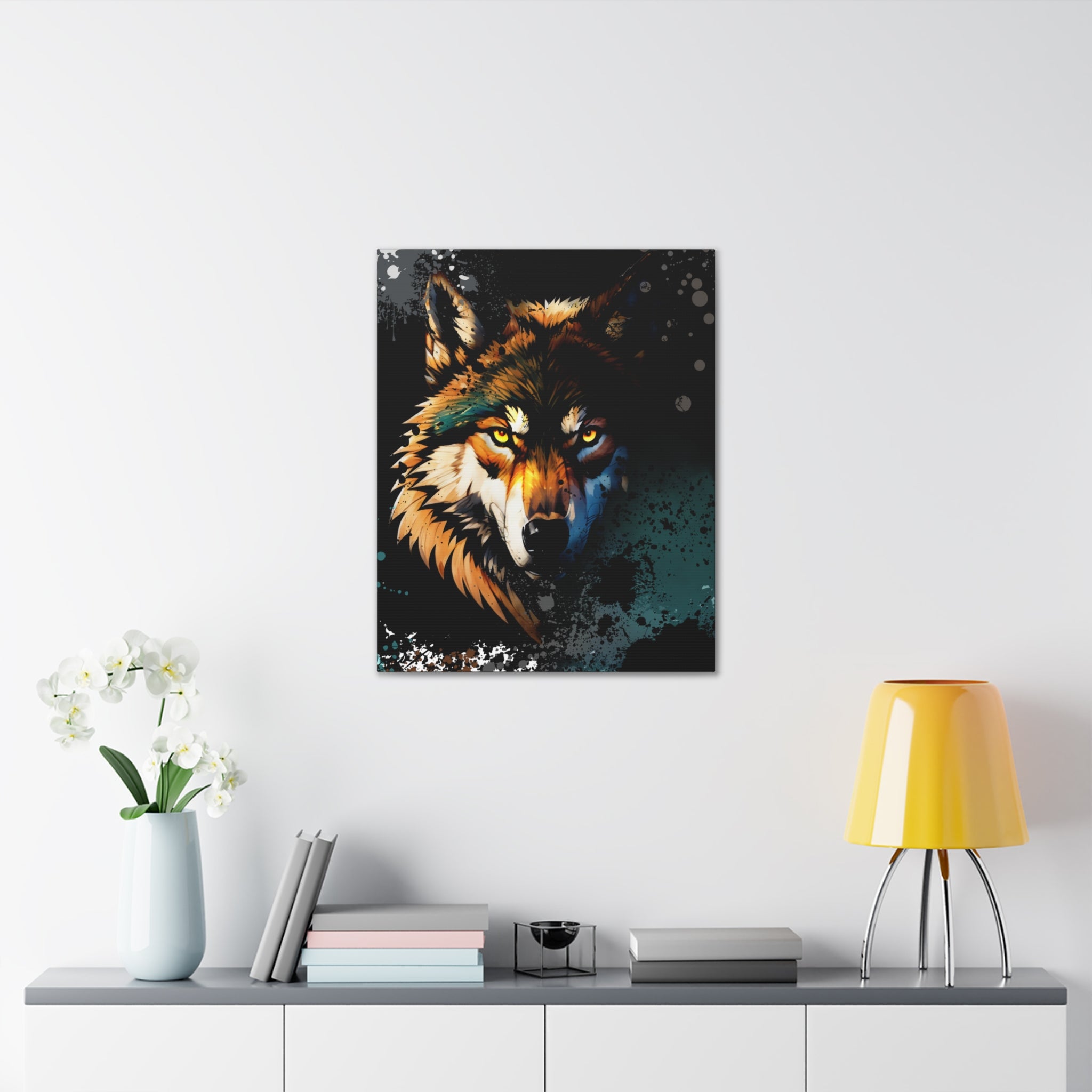 Drip Wolf Prowl Motif - Canvas