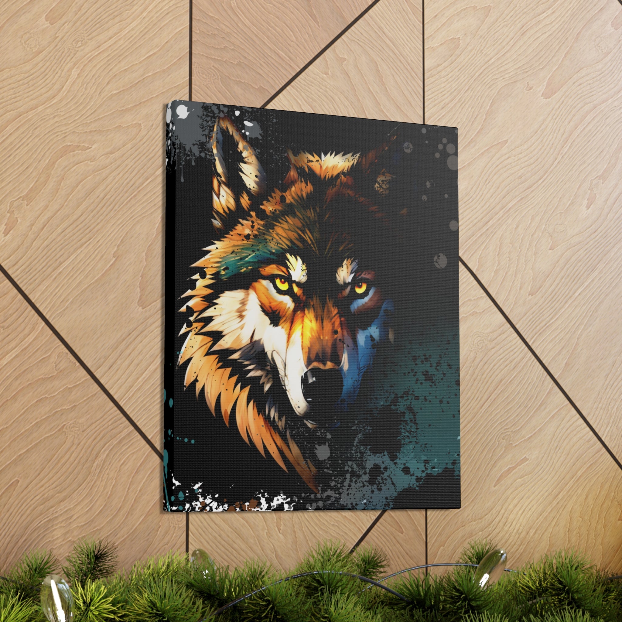 Drip Wolf Prowl Motif - Canvas