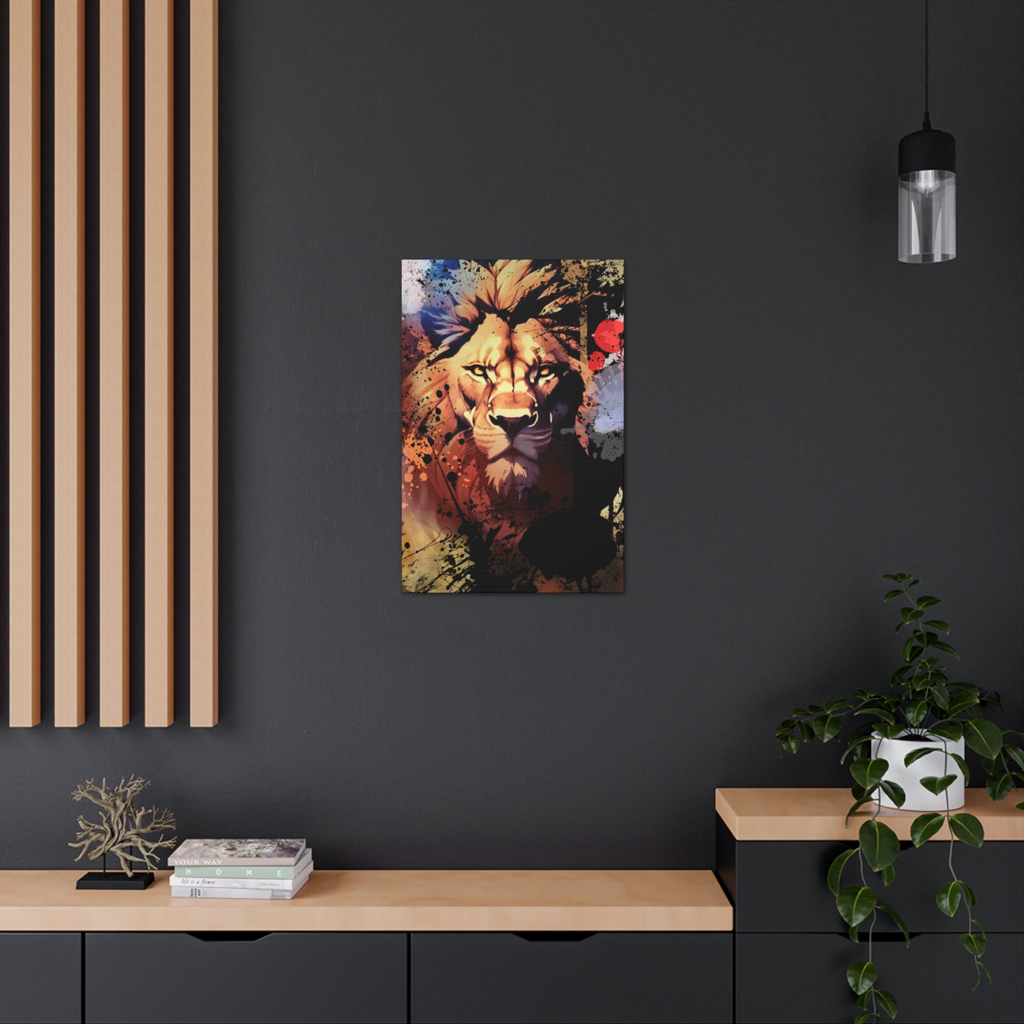 Drip Lion Inferno Motif - Canvas