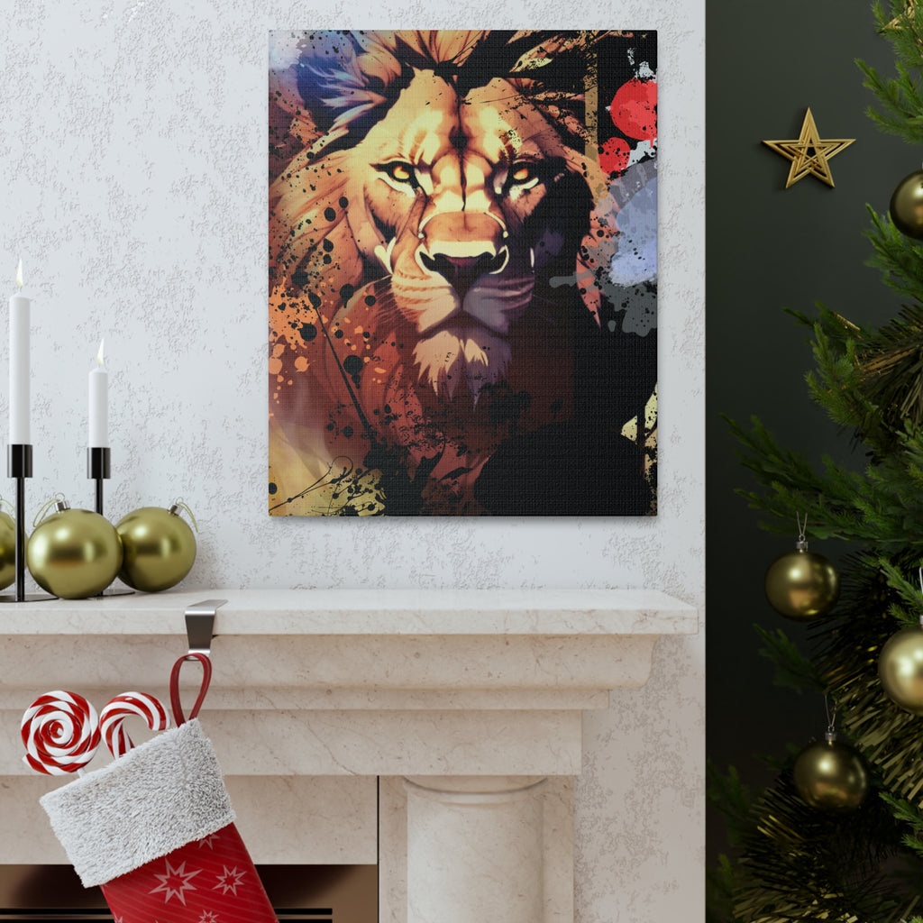 Drip Lion Inferno Motif - Canvas
