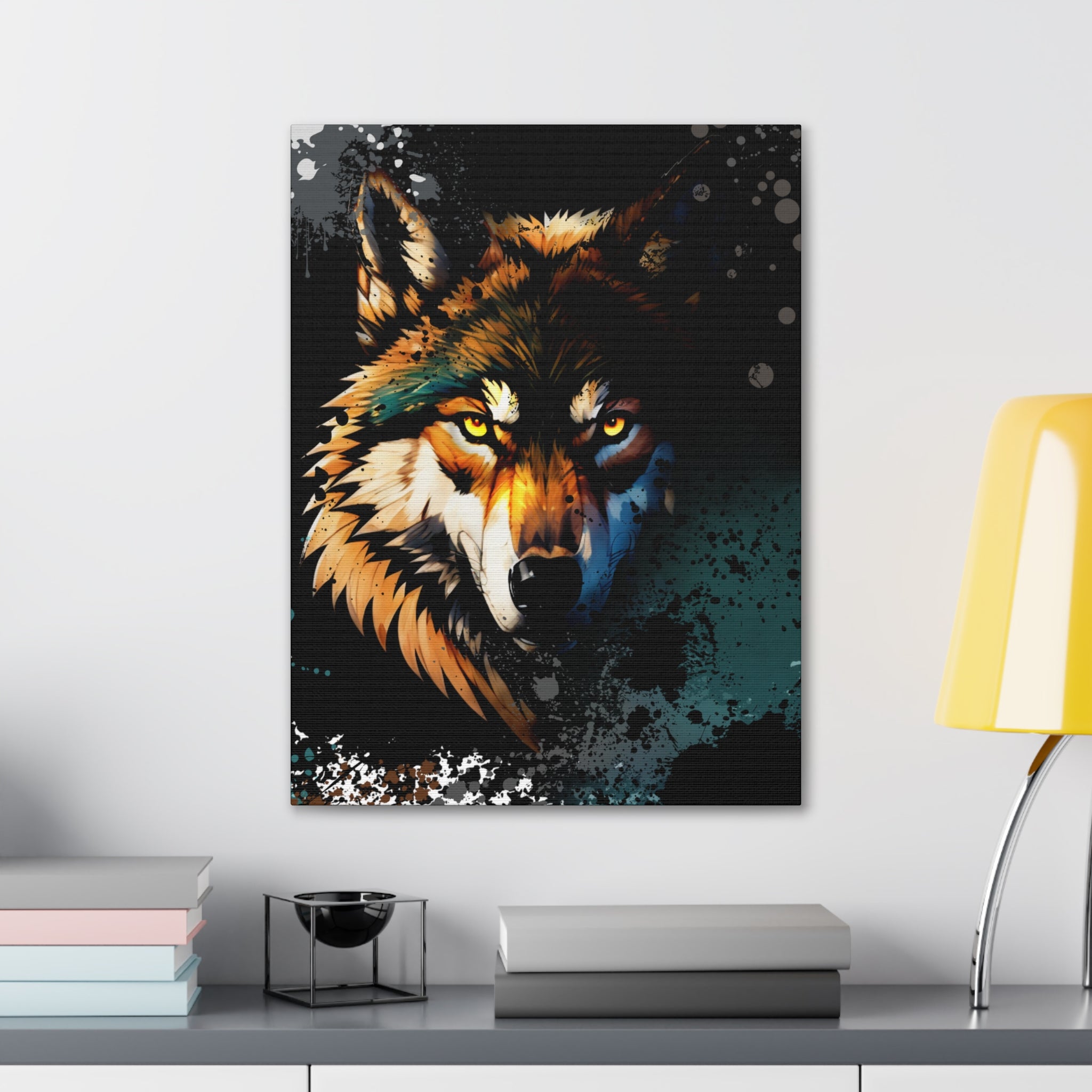 Drip Wolf Prowl Motif - Canvas