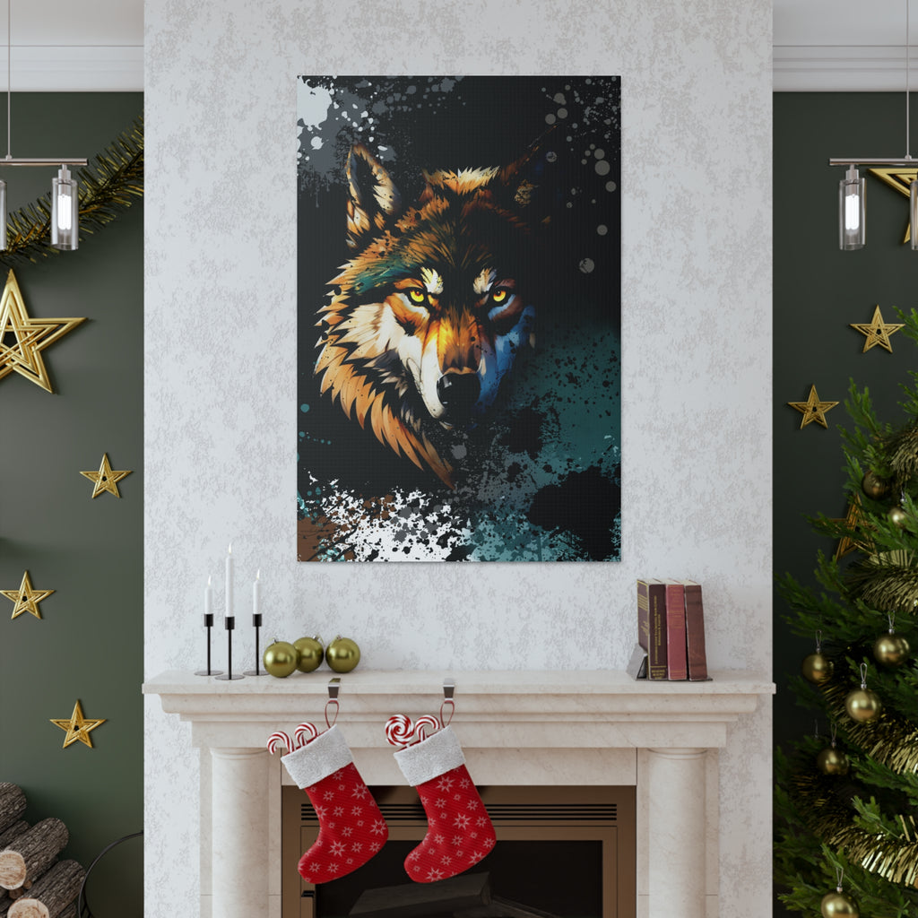 Drip Wolf Prowl Motif - Canvas
