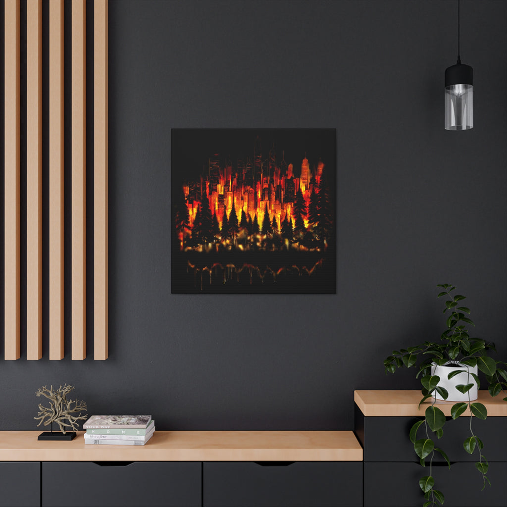 Night Light Life Landscape - Canvas