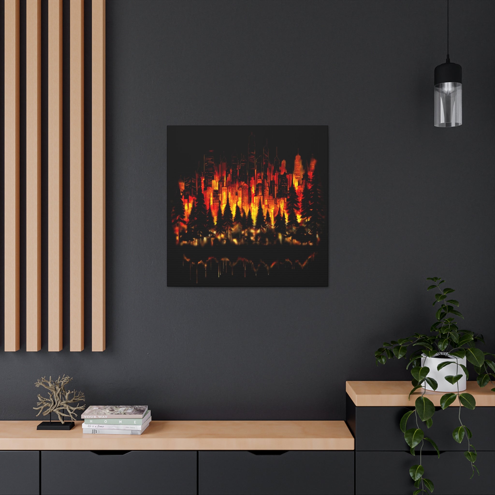 Night Light Life Landscape - Canvas