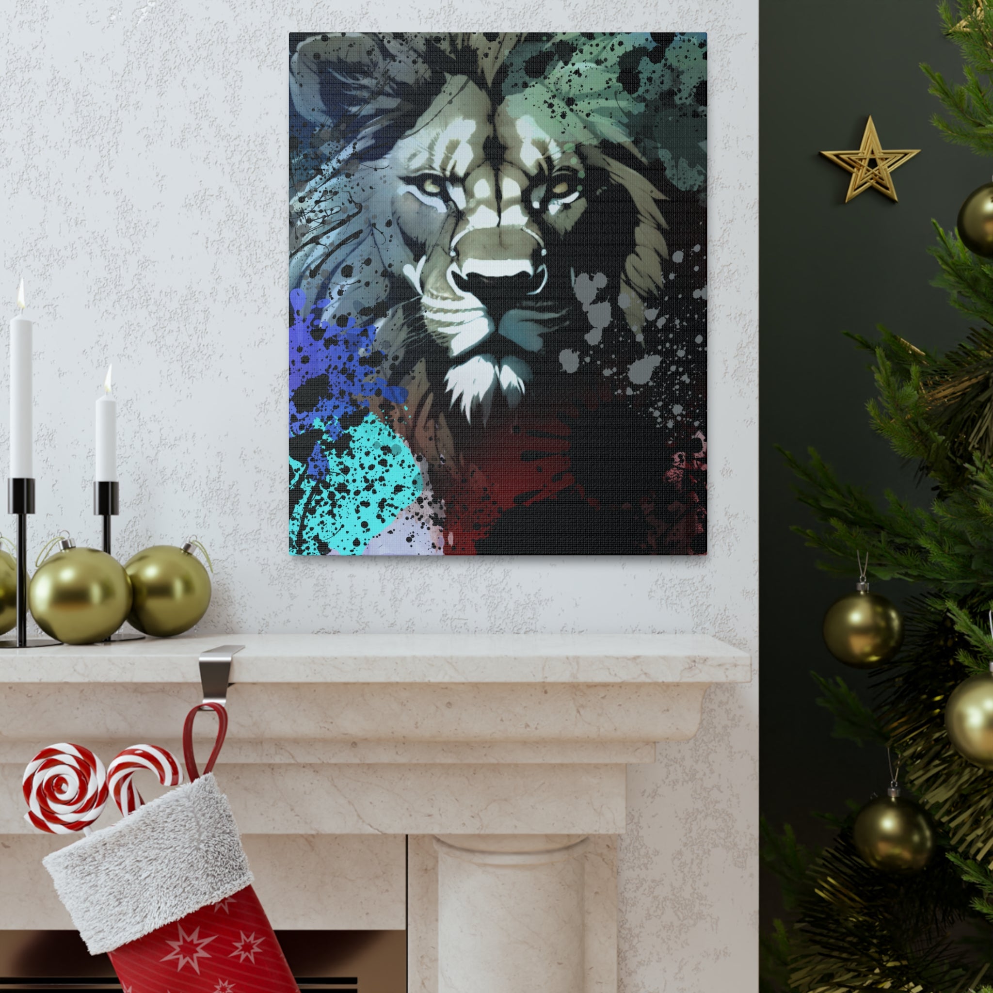 Drip Lion Froze Motif - Canvas