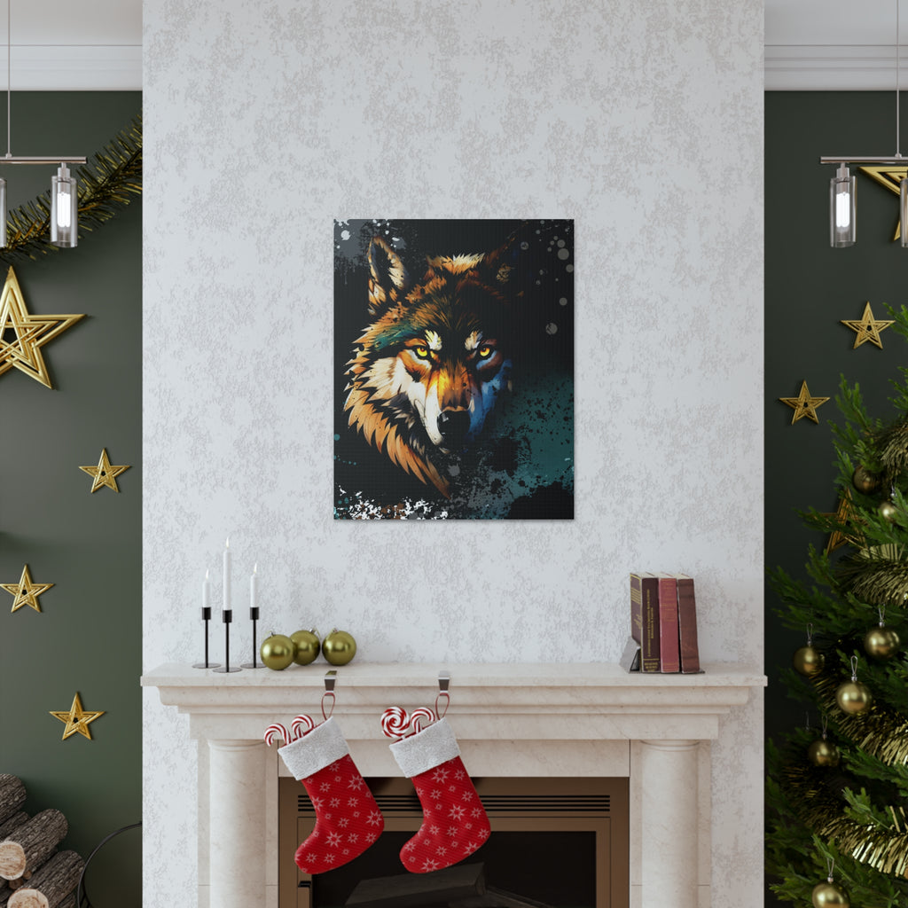 Drip Wolf Prowl Motif - Canvas
