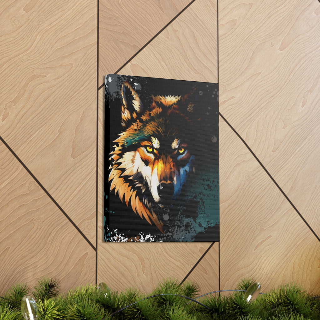 Drip Wolf Prowl Motif - Canvas