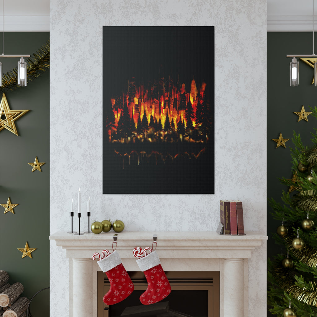 Night Light Life Landscape - Canvas