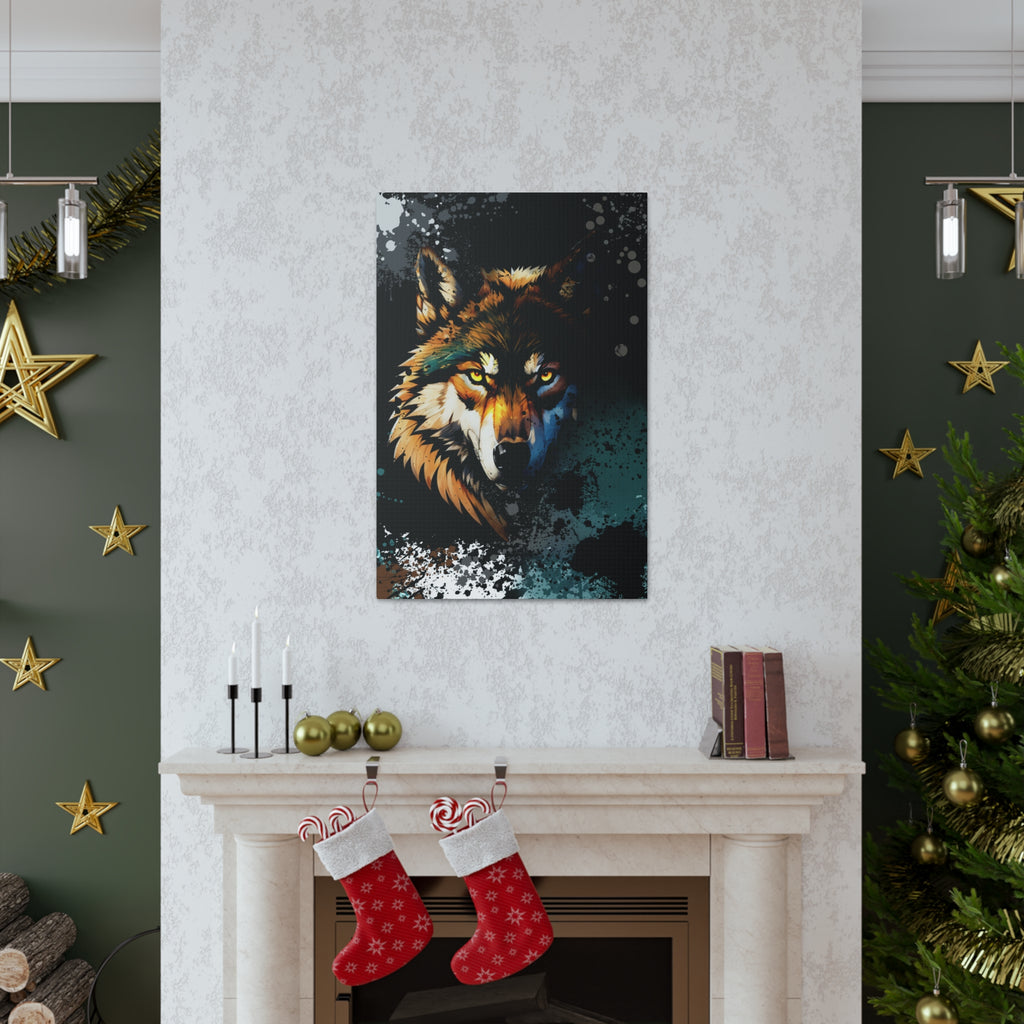 Drip Wolf Prowl Motif - Canvas