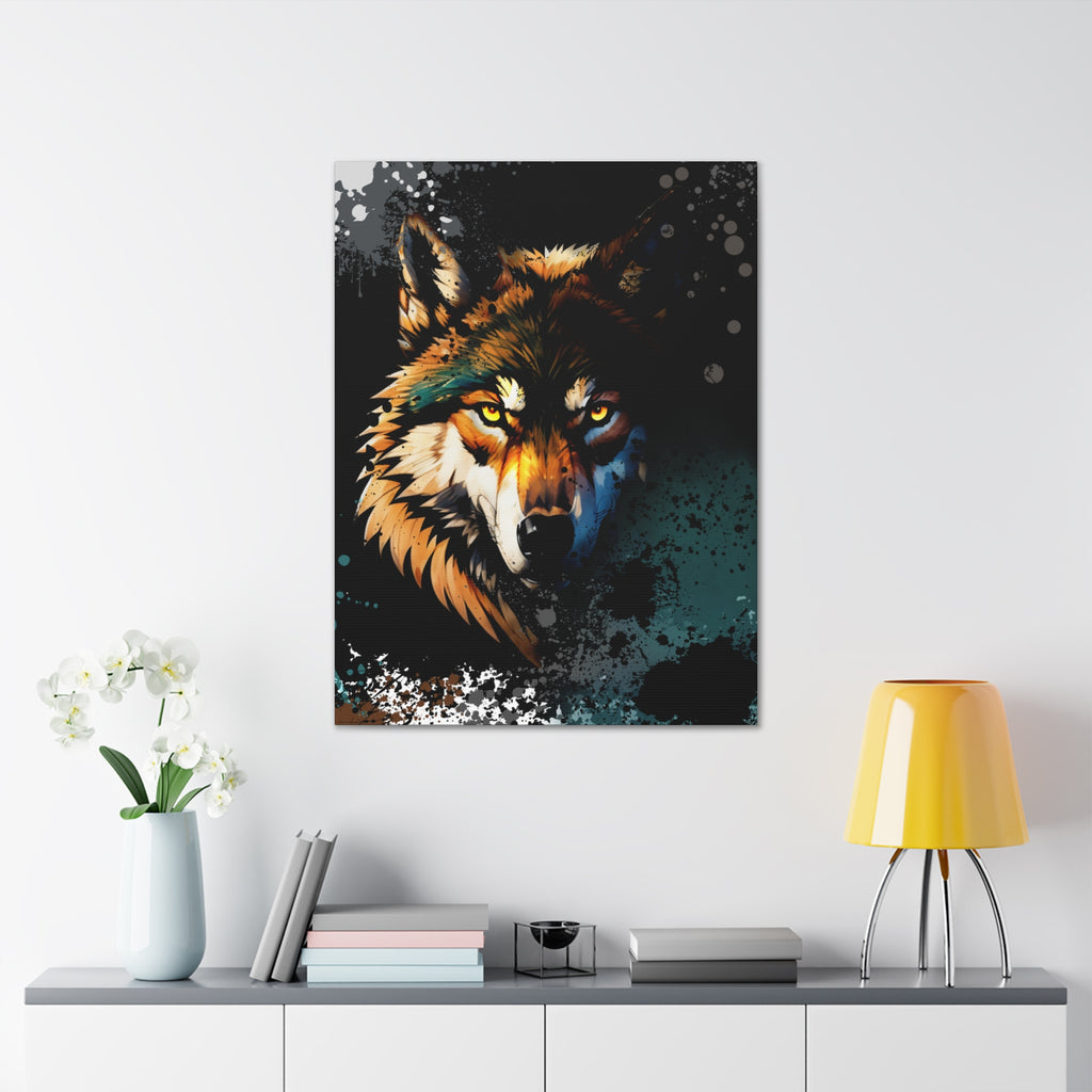 Drip Wolf Prowl Motif - Canvas
