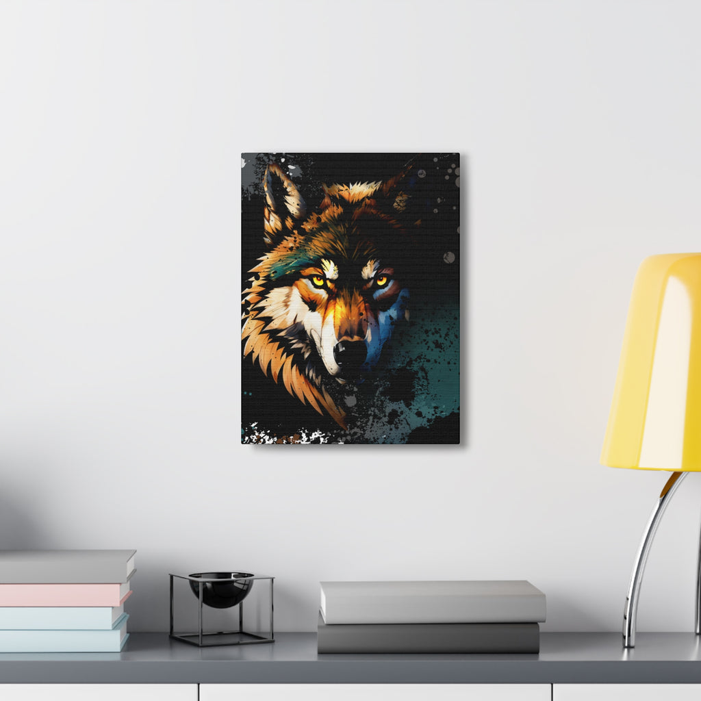 Drip Wolf Prowl Motif - Canvas