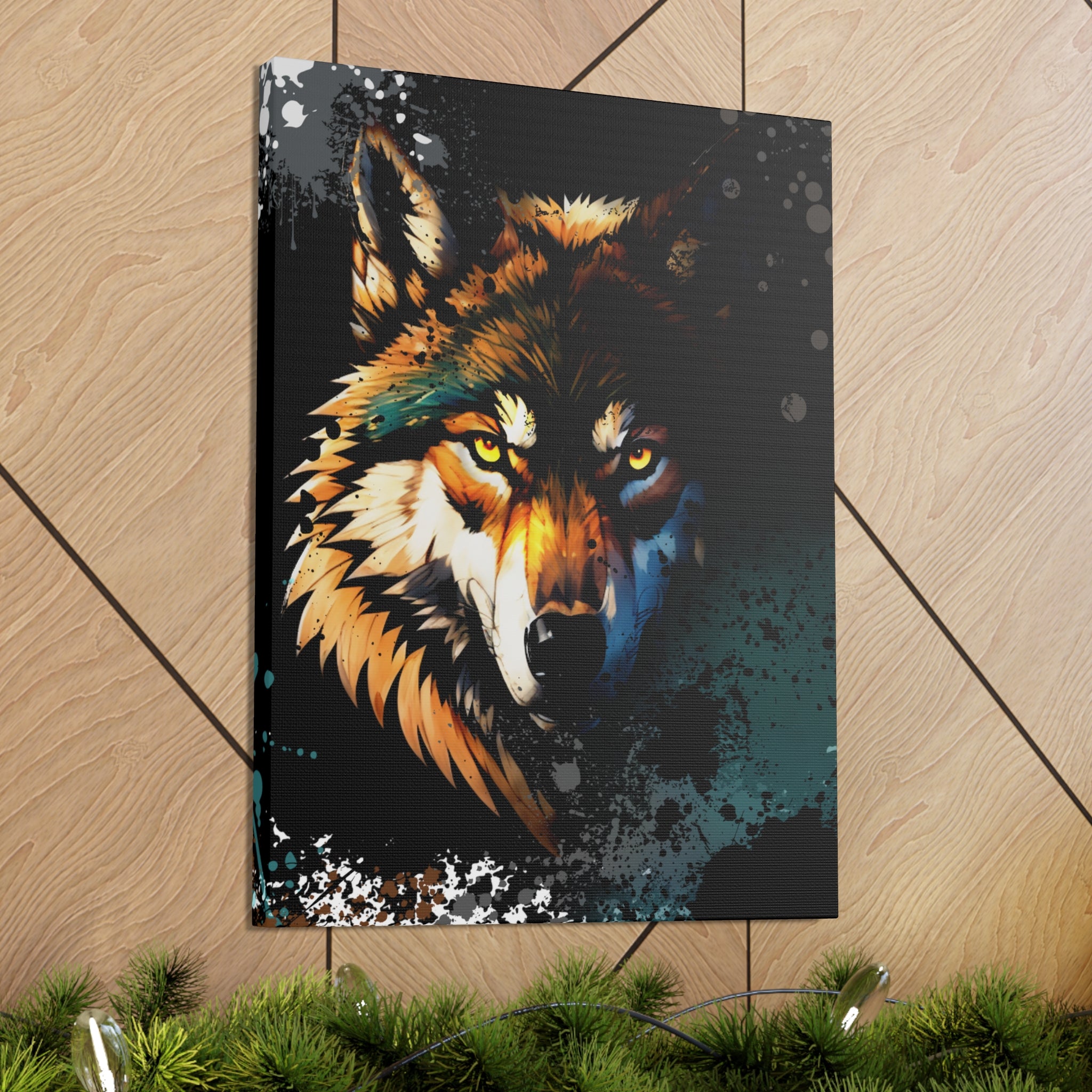Drip Wolf Prowl Motif - Canvas