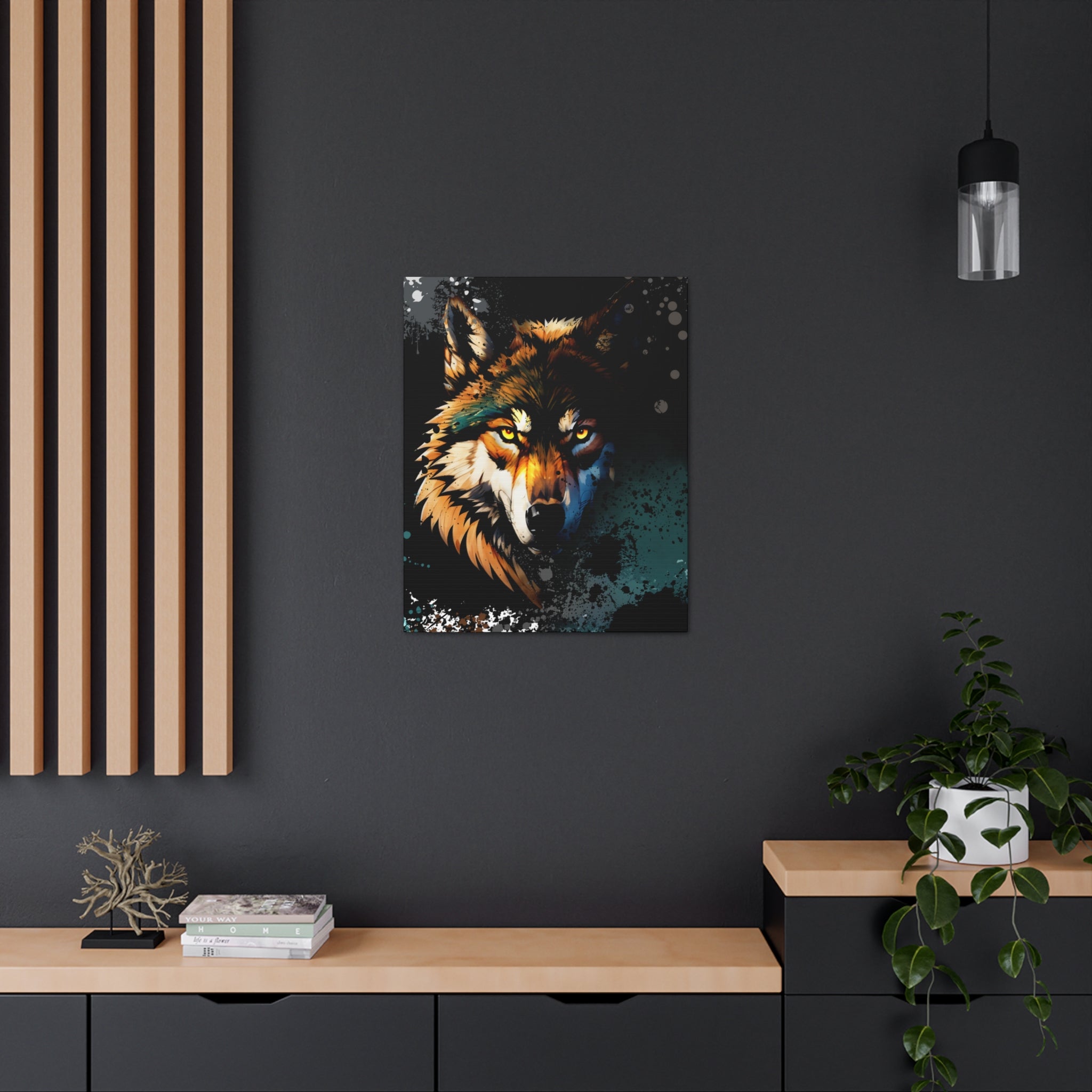 Drip Wolf Prowl Motif - Canvas