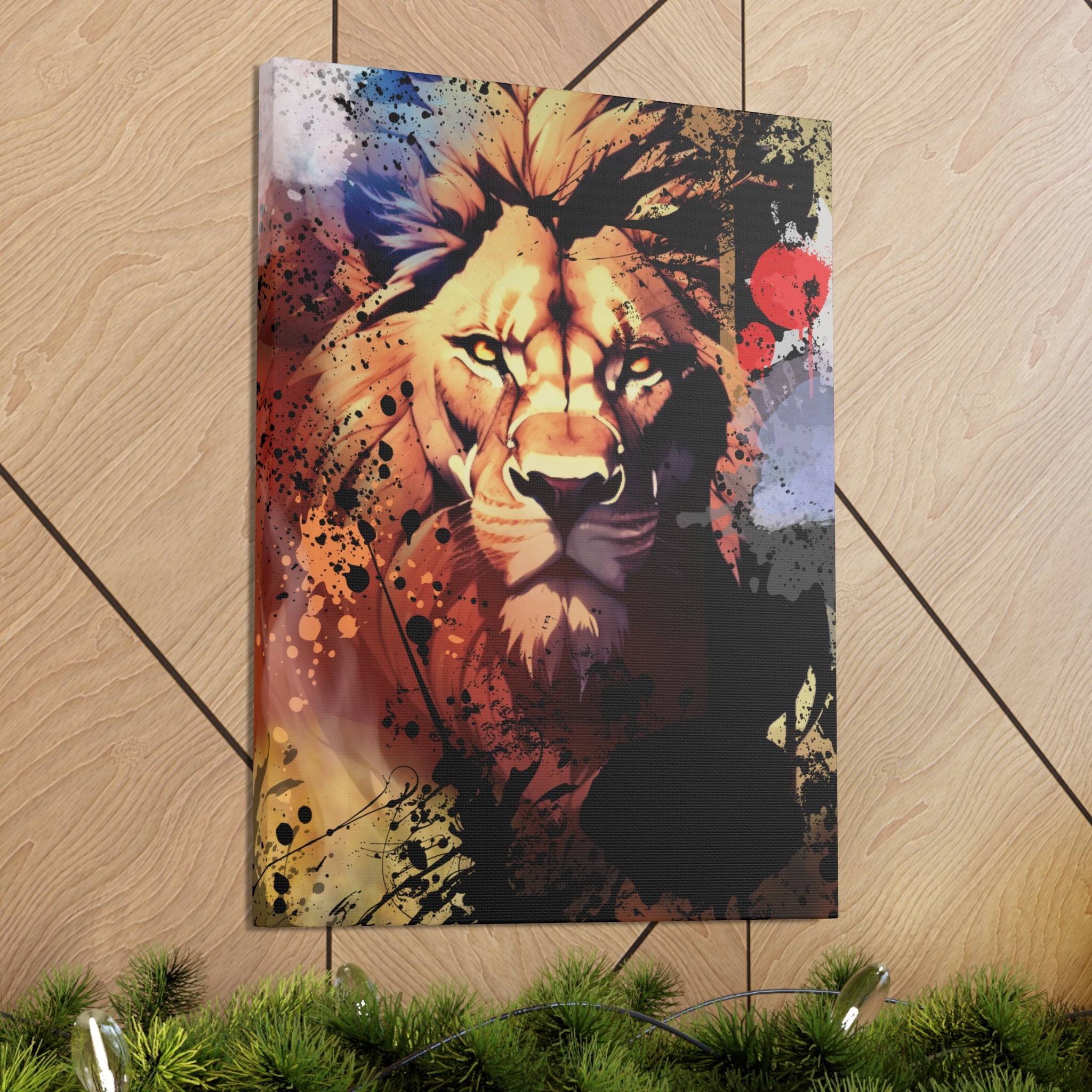 Drip Lion Inferno Motif - Canvas
