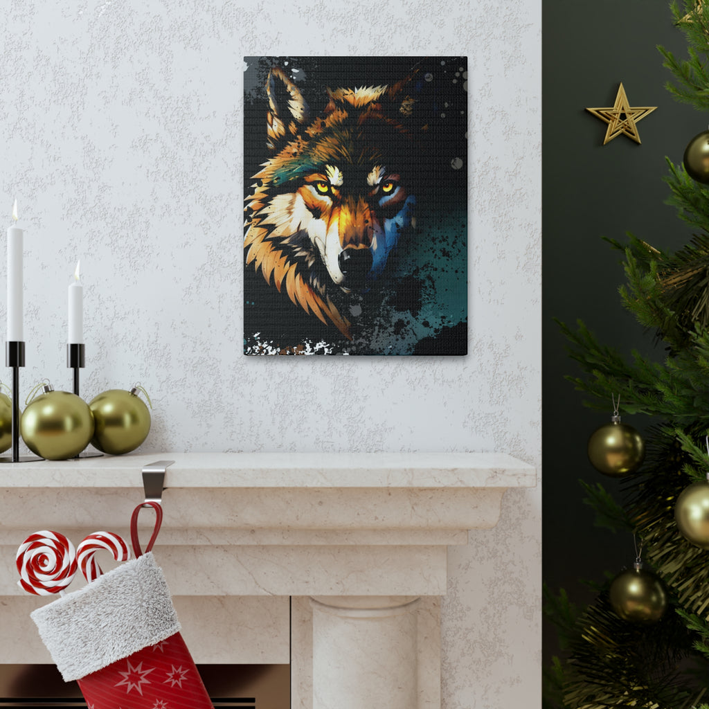 Drip Wolf Prowl Motif - Canvas
