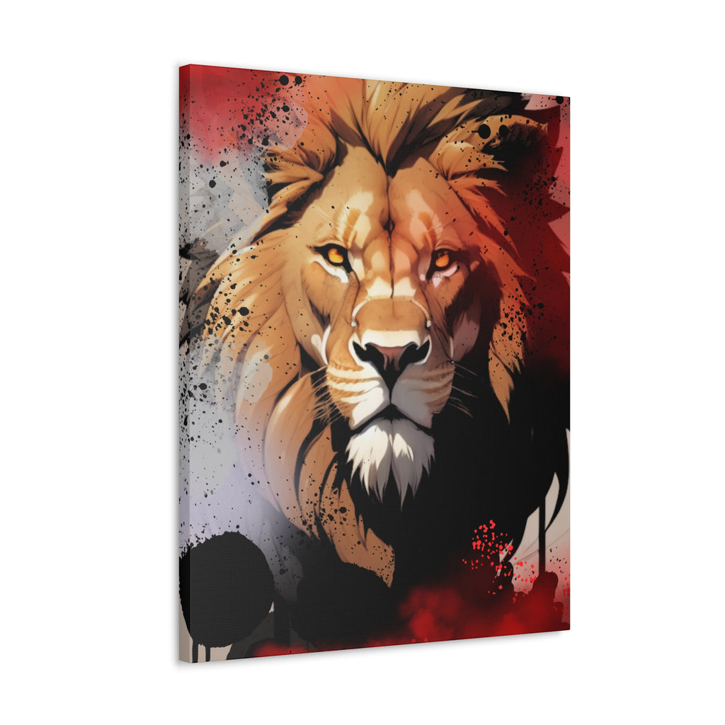 Drip Lion Slate Motif - Canvas