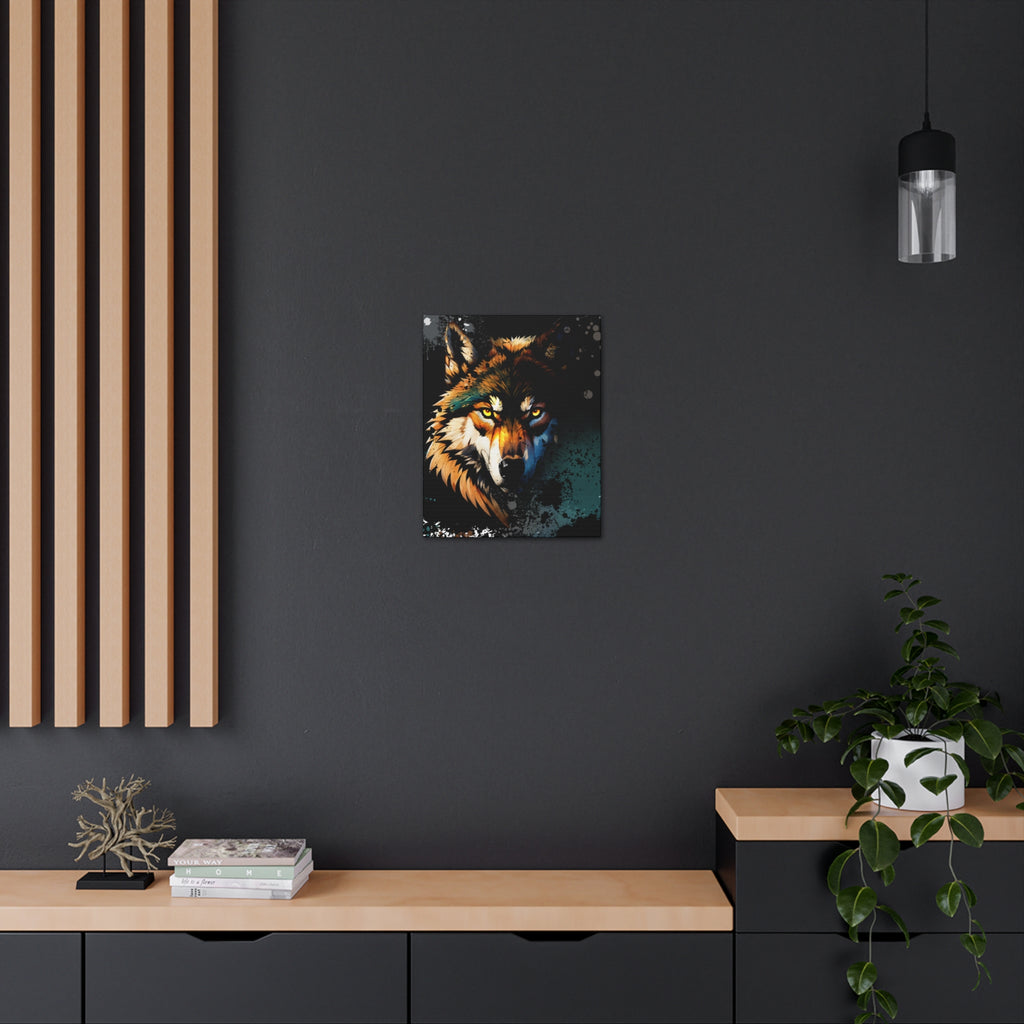 Drip Wolf Prowl Motif - Canvas