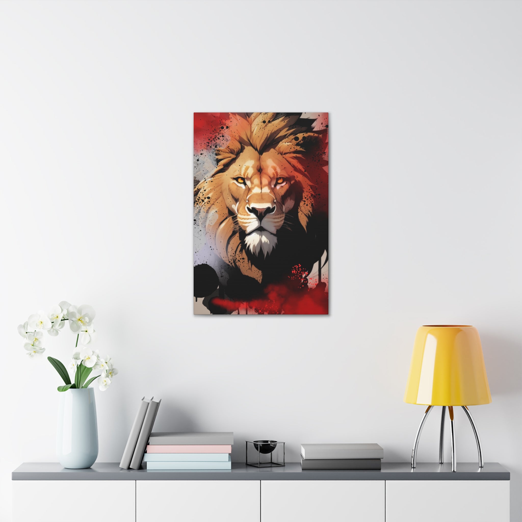 Drip Lion Slate Motif - Canvas