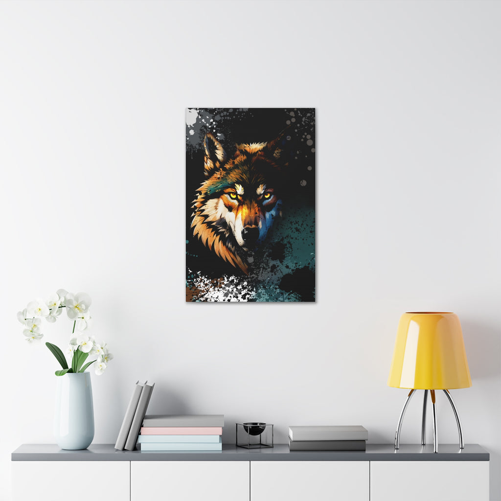 Drip Wolf Prowl Motif - Canvas