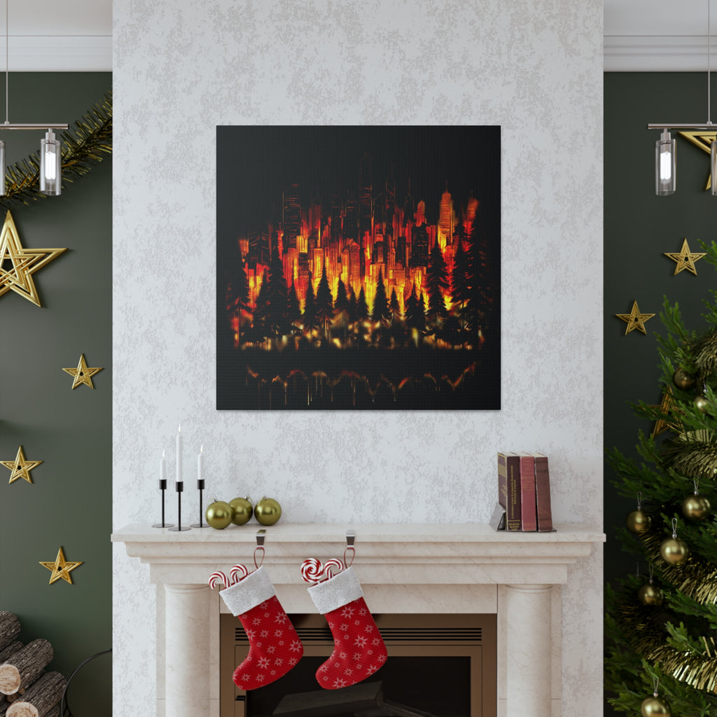 Night Light Life Landscape - Canvas