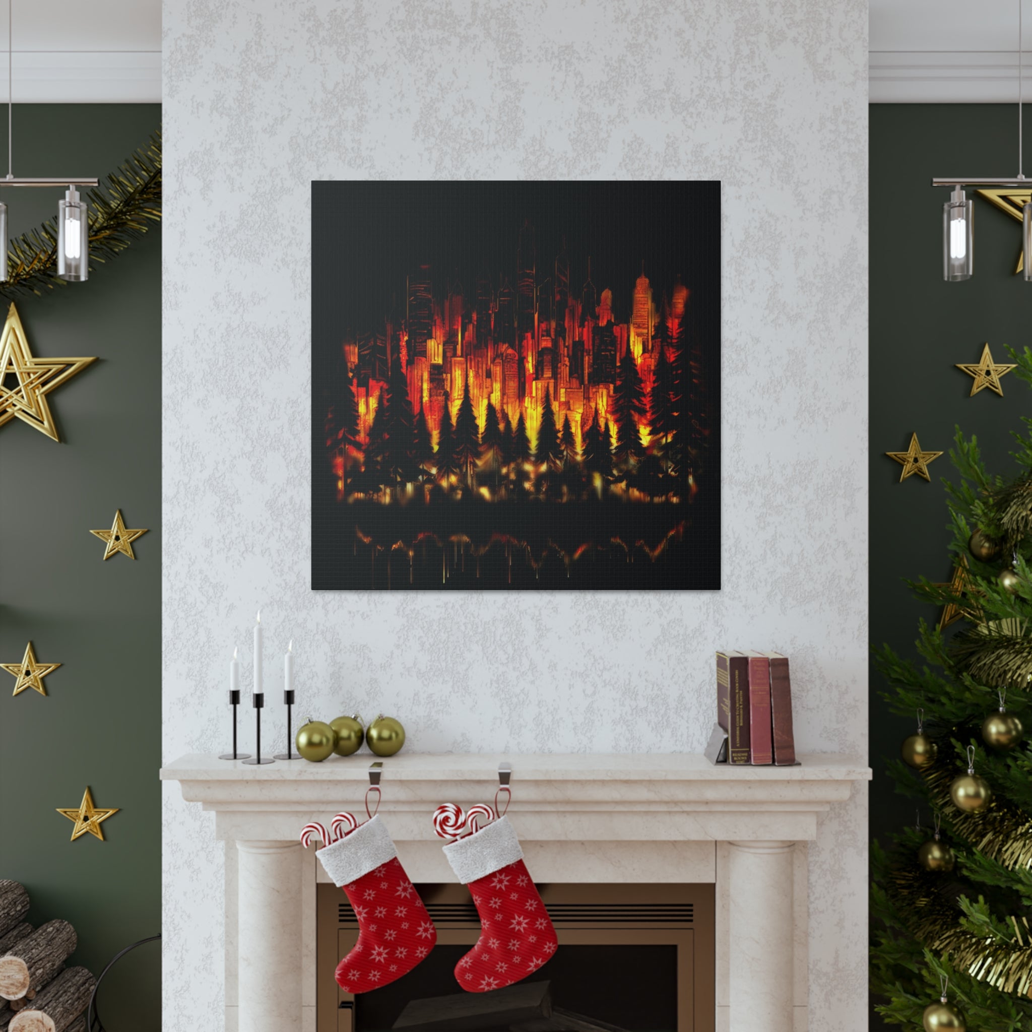 Night Light Life Landscape - Canvas