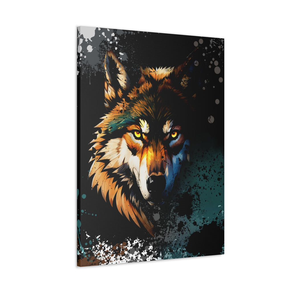 Drip Wolf Prowl Motif - Canvas