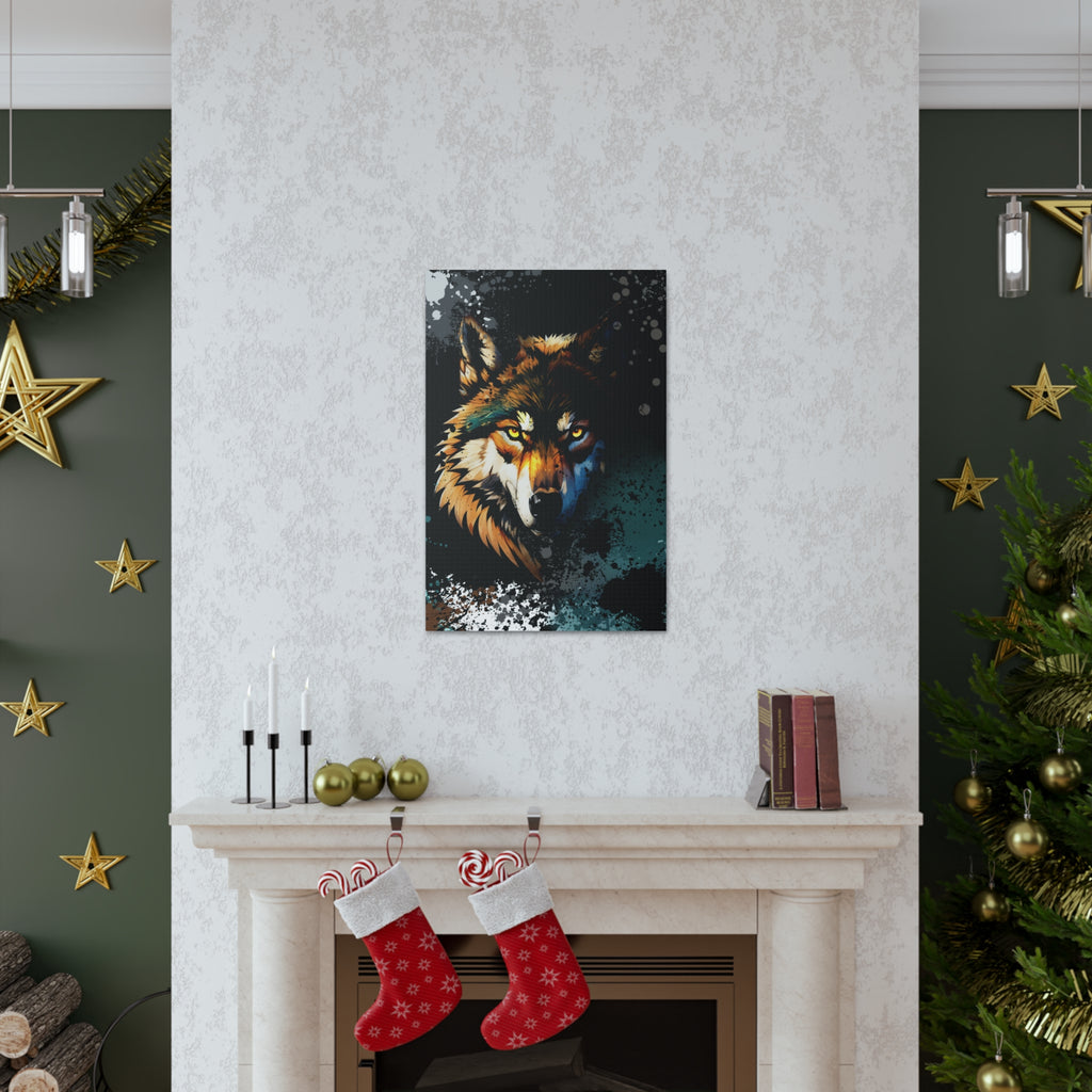 Drip Wolf Prowl Motif - Canvas