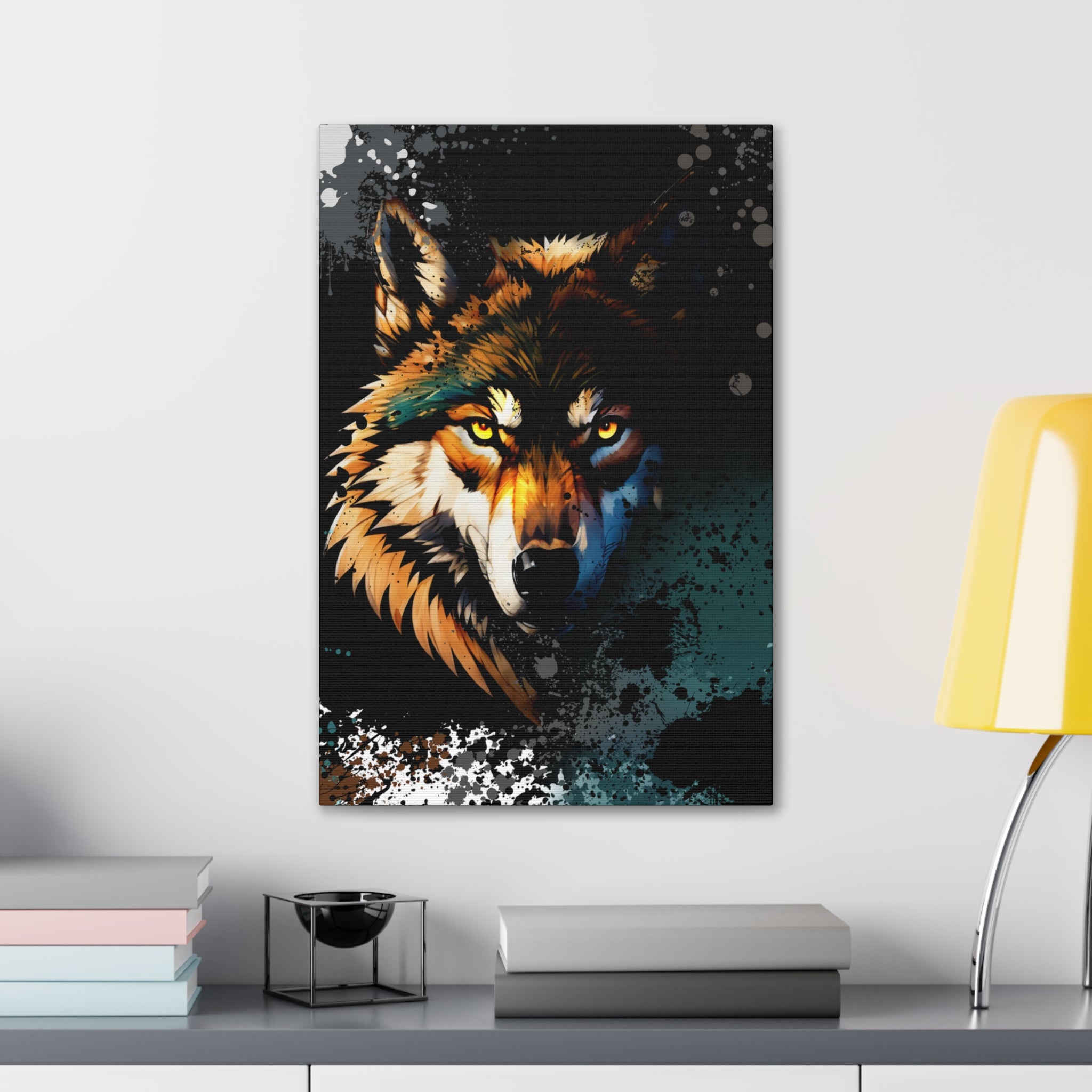 Drip Wolf Prowl Motif - Canvas