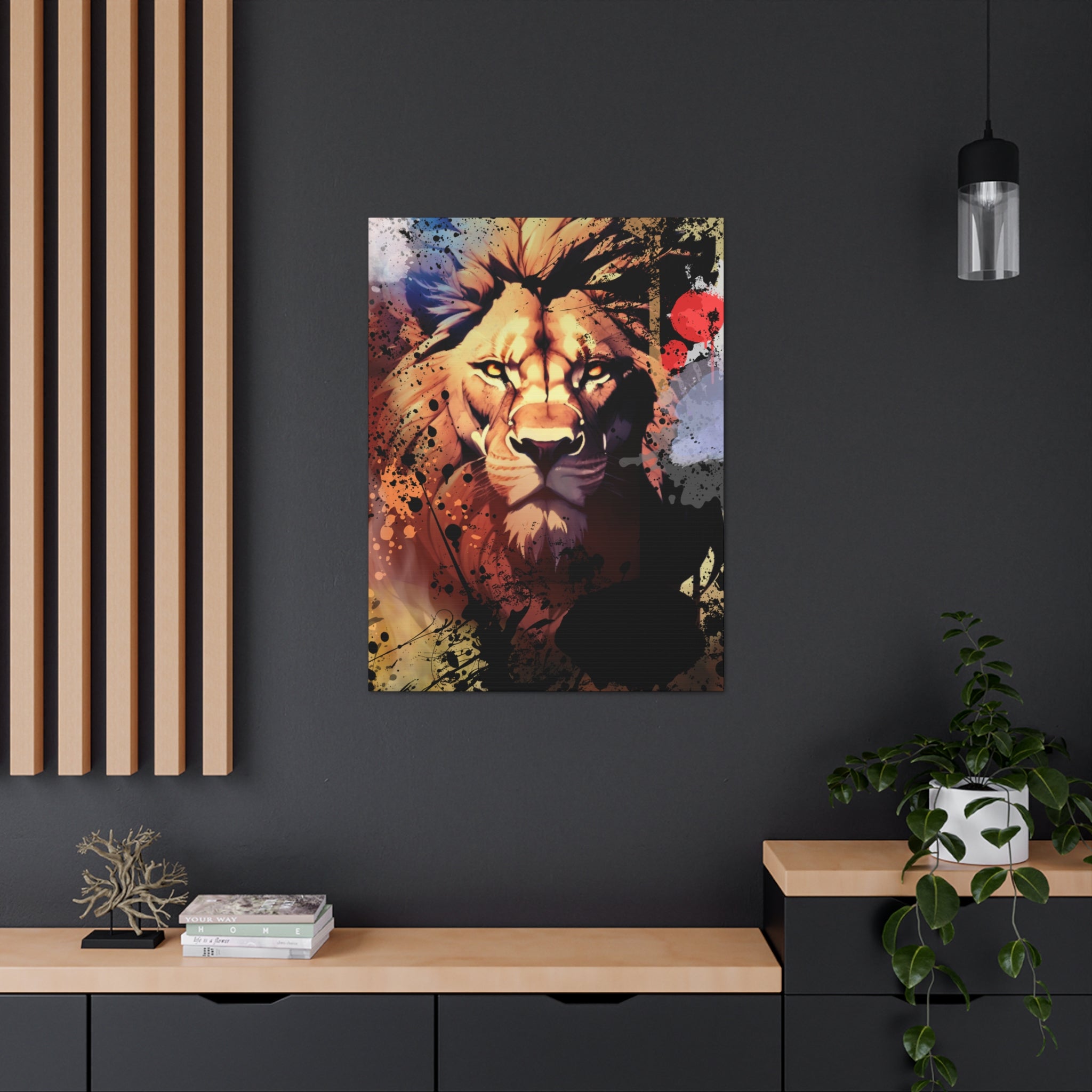 Drip Lion Inferno Motif - Canvas