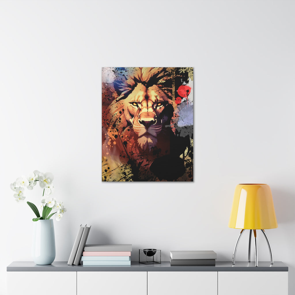 Drip Lion Inferno Motif - Canvas