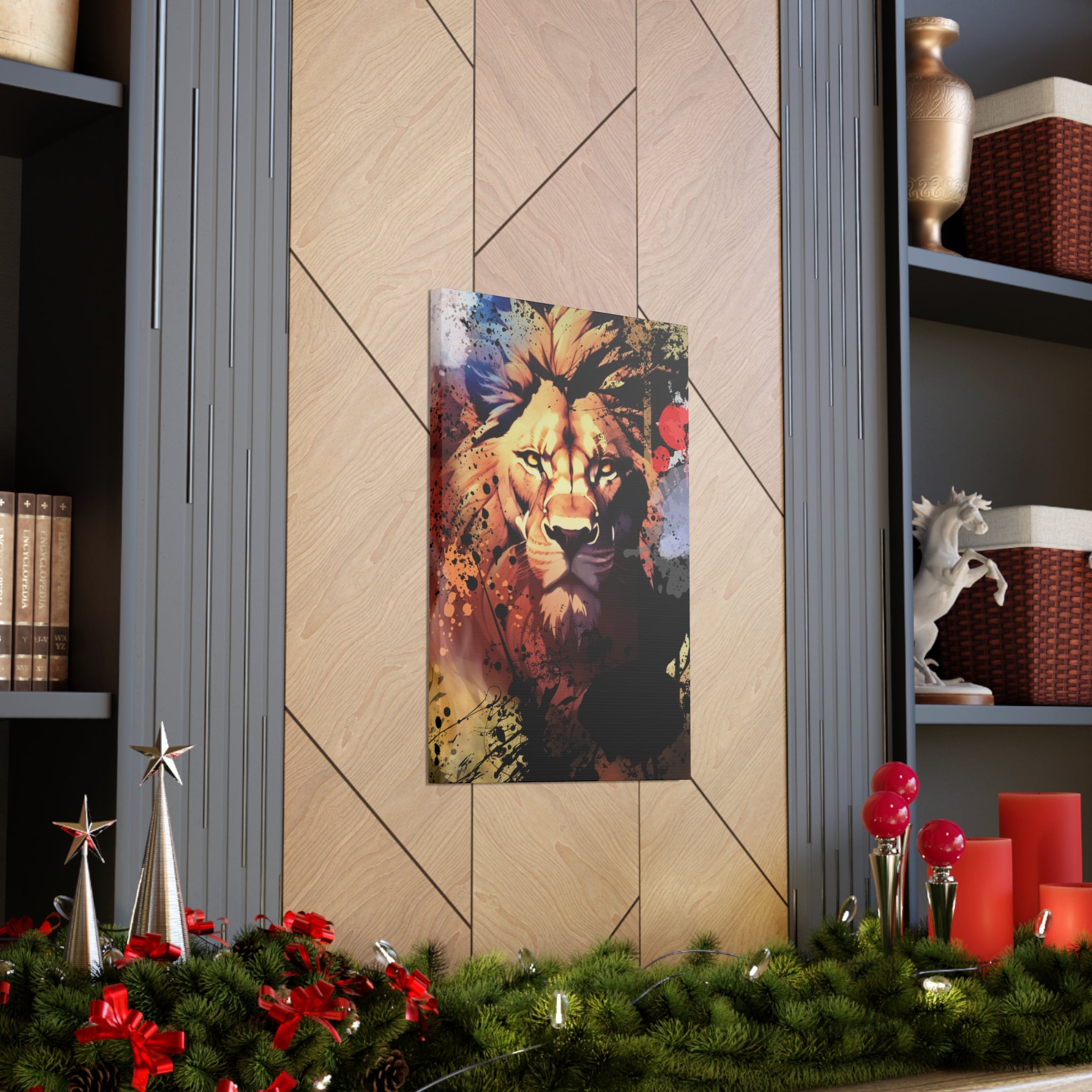 Drip Lion Inferno Motif - Canvas