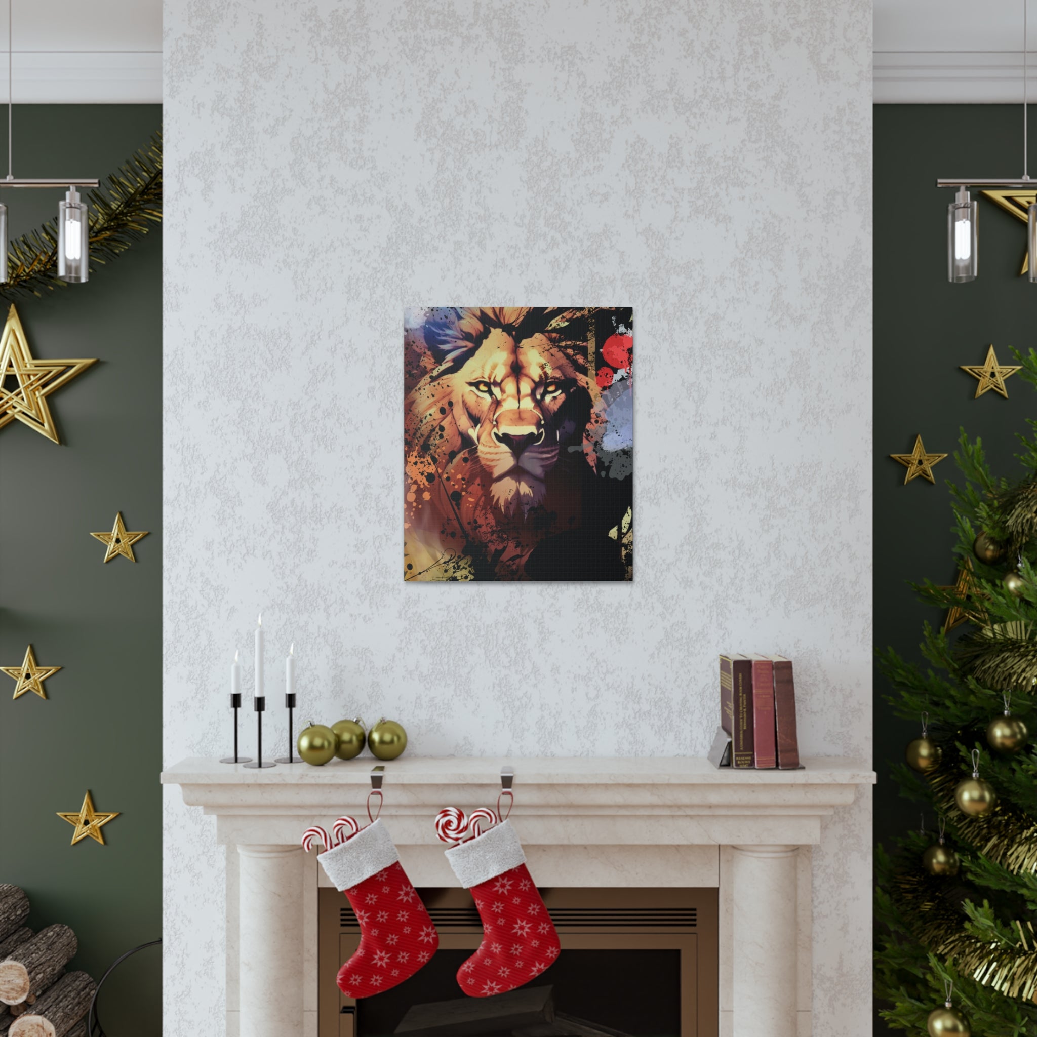 Drip Lion Inferno Motif - Canvas