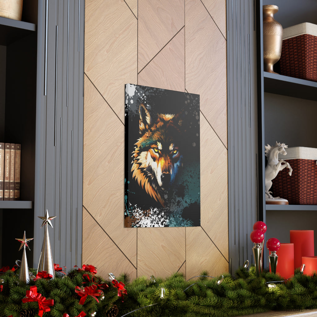 Drip Wolf Prowl Motif - Canvas