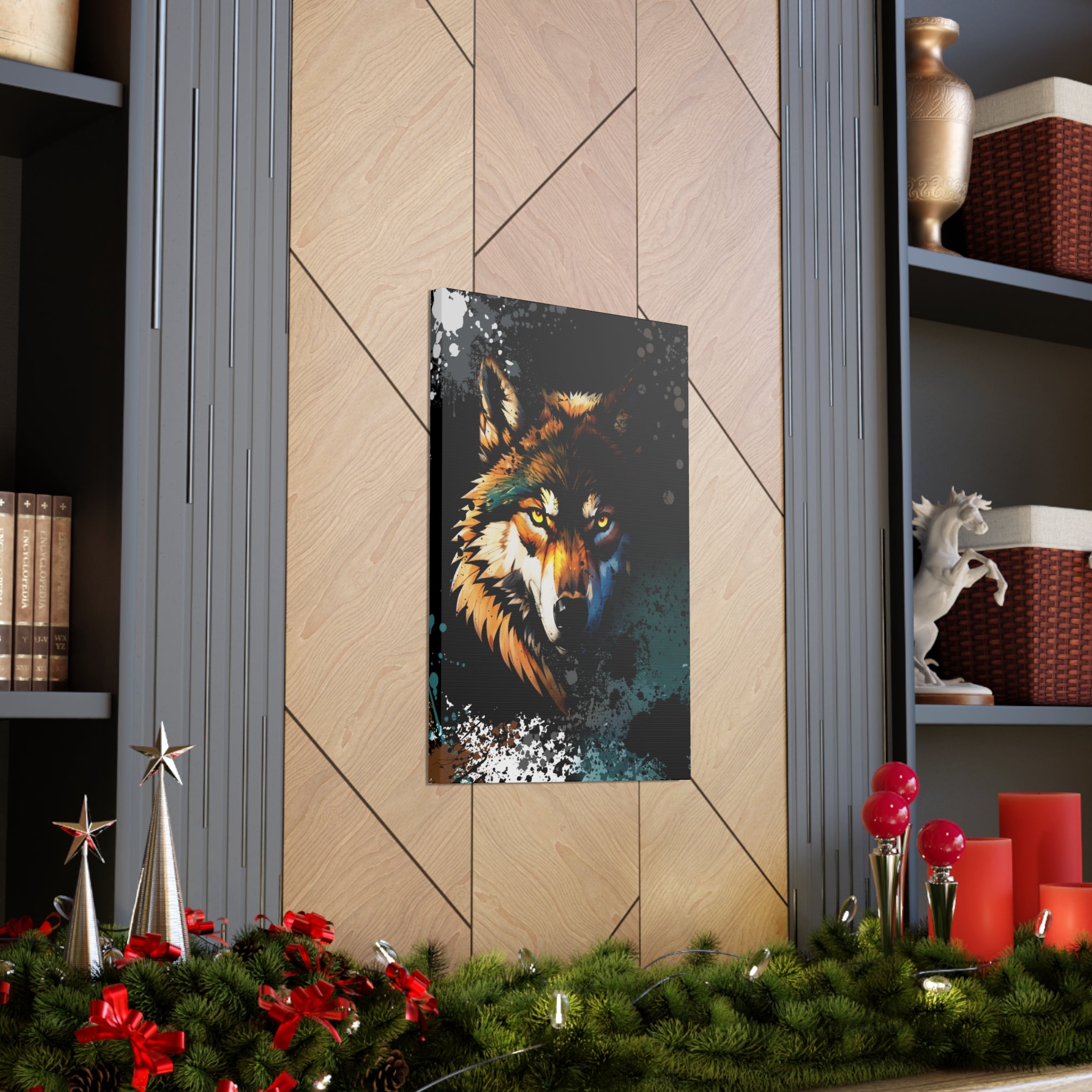 Drip Wolf Prowl Motif - Canvas