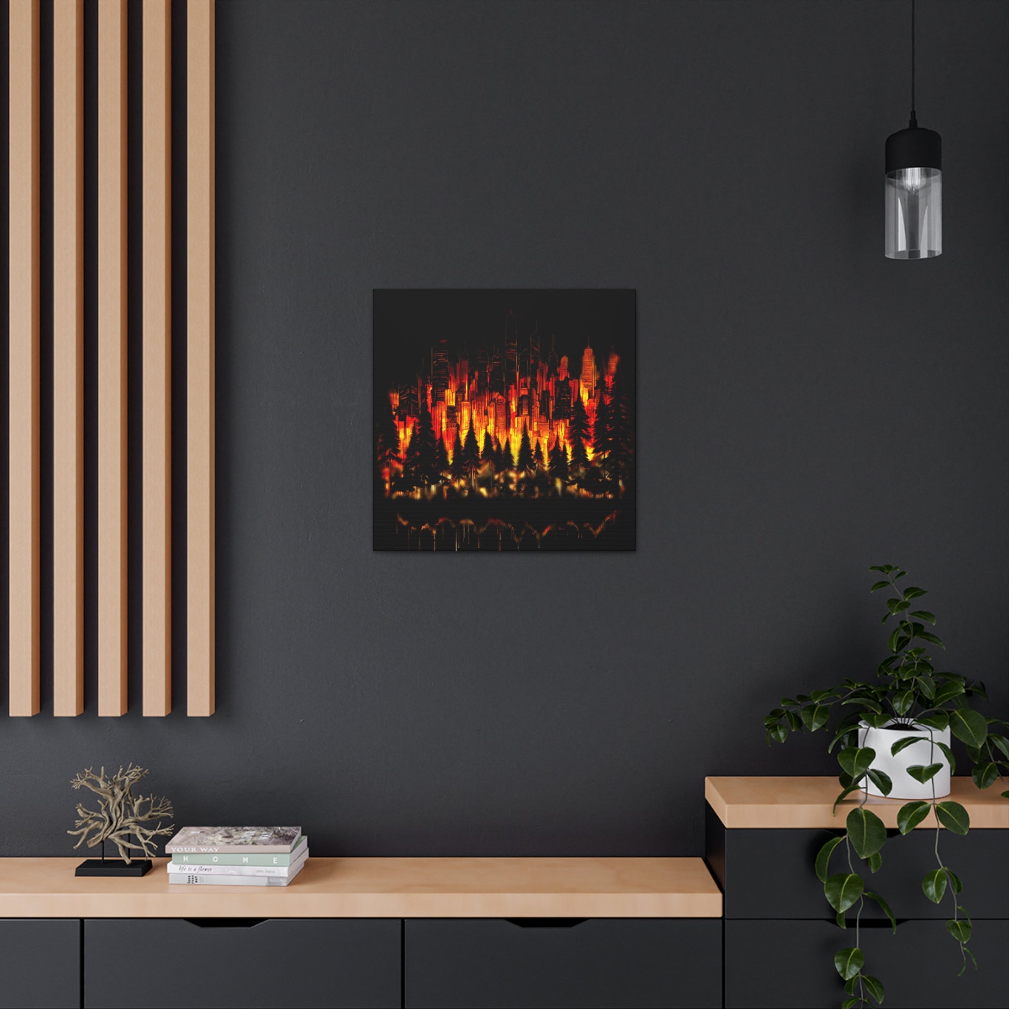 Night Light Life Landscape - Canvas