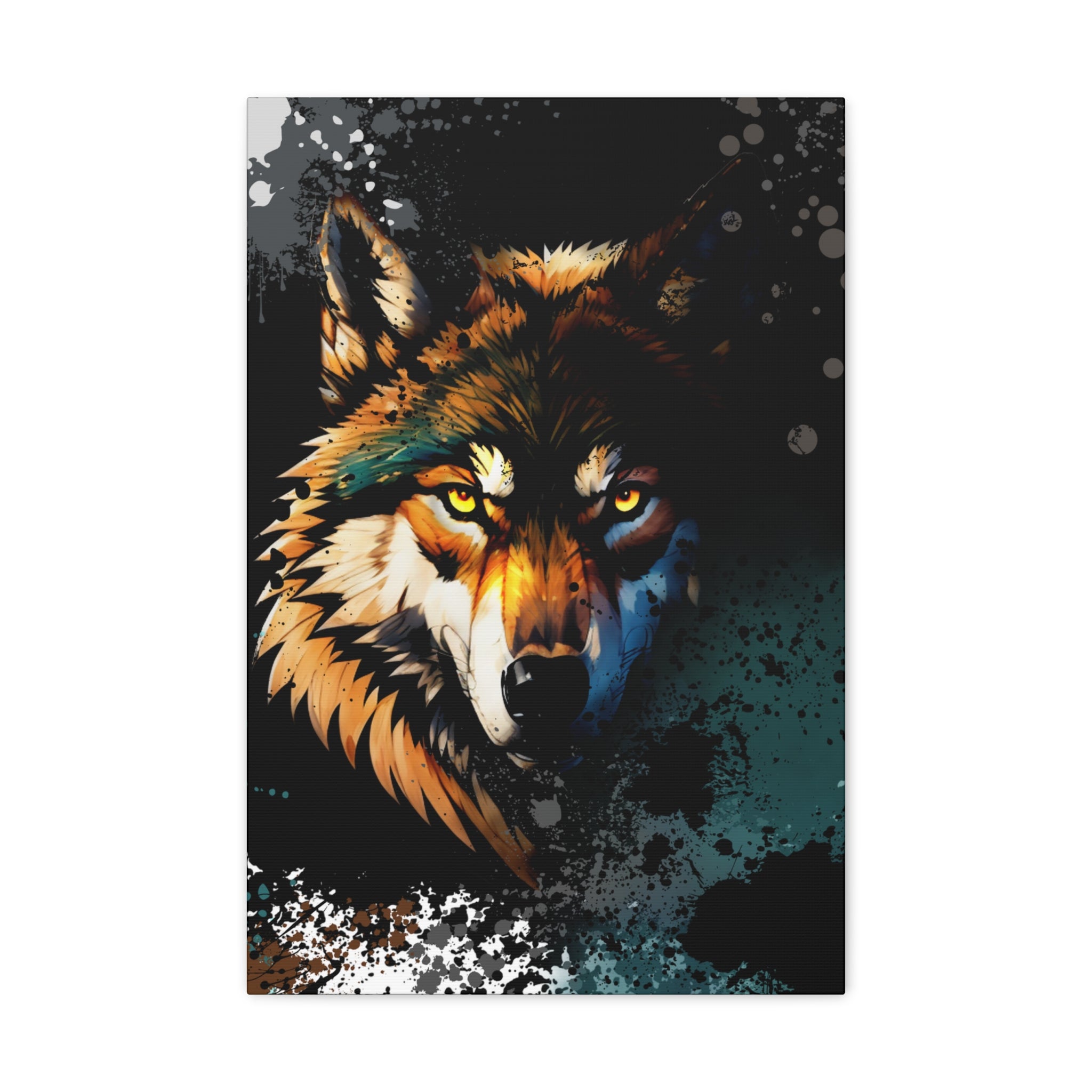 Drip Wolf Prowl Motif - Canvas