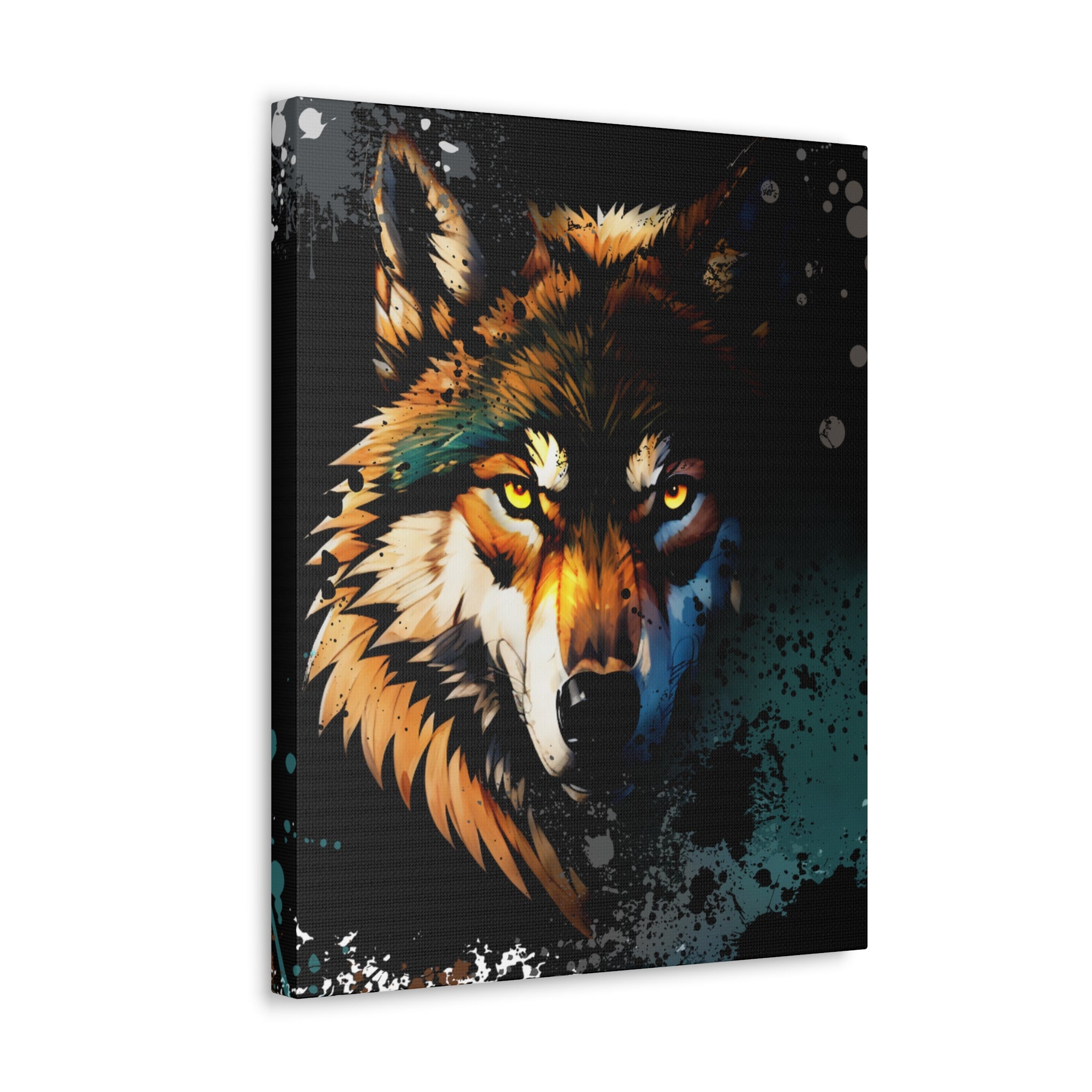 Drip Wolf Prowl Motif - Canvas