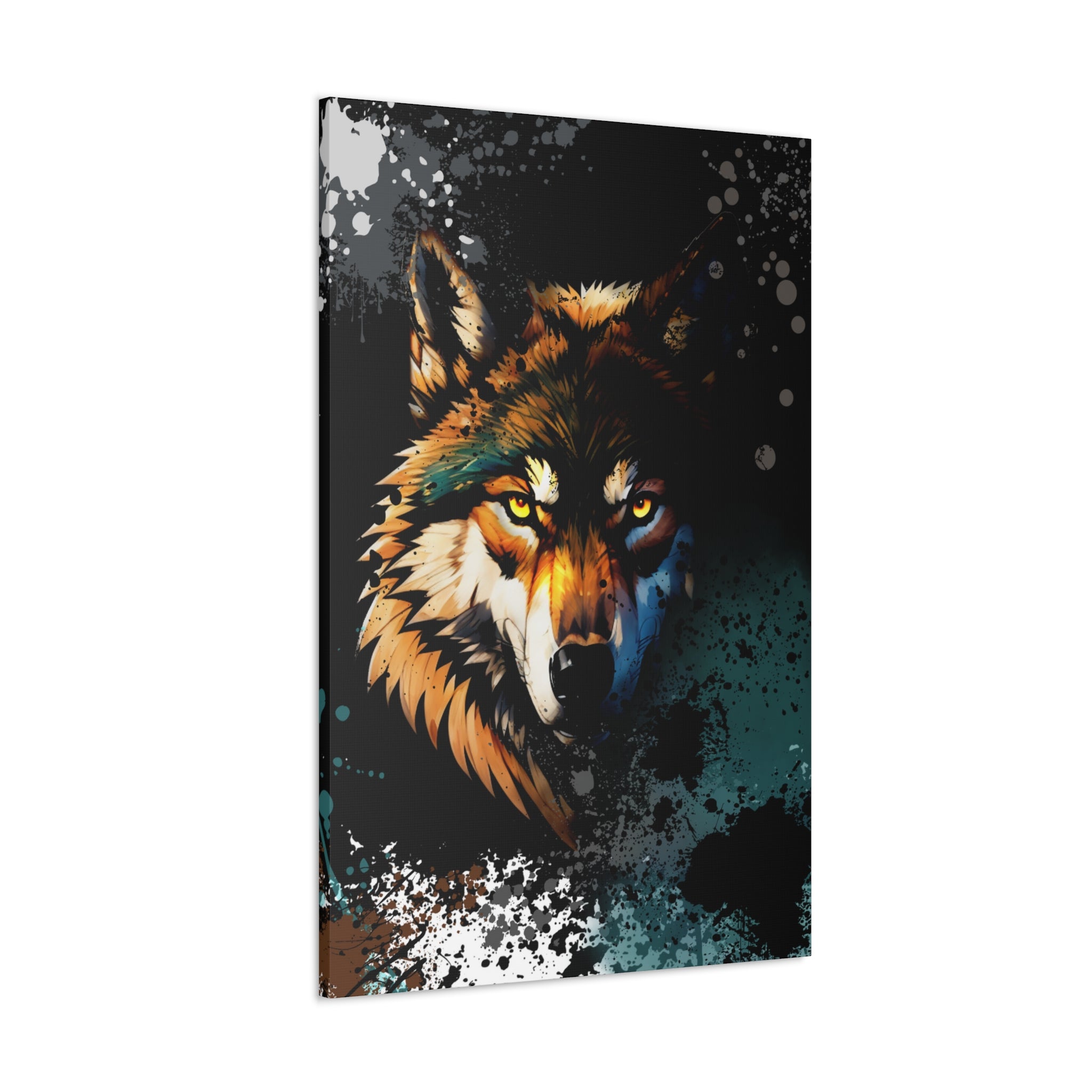 Drip Wolf Prowl Motif - Canvas