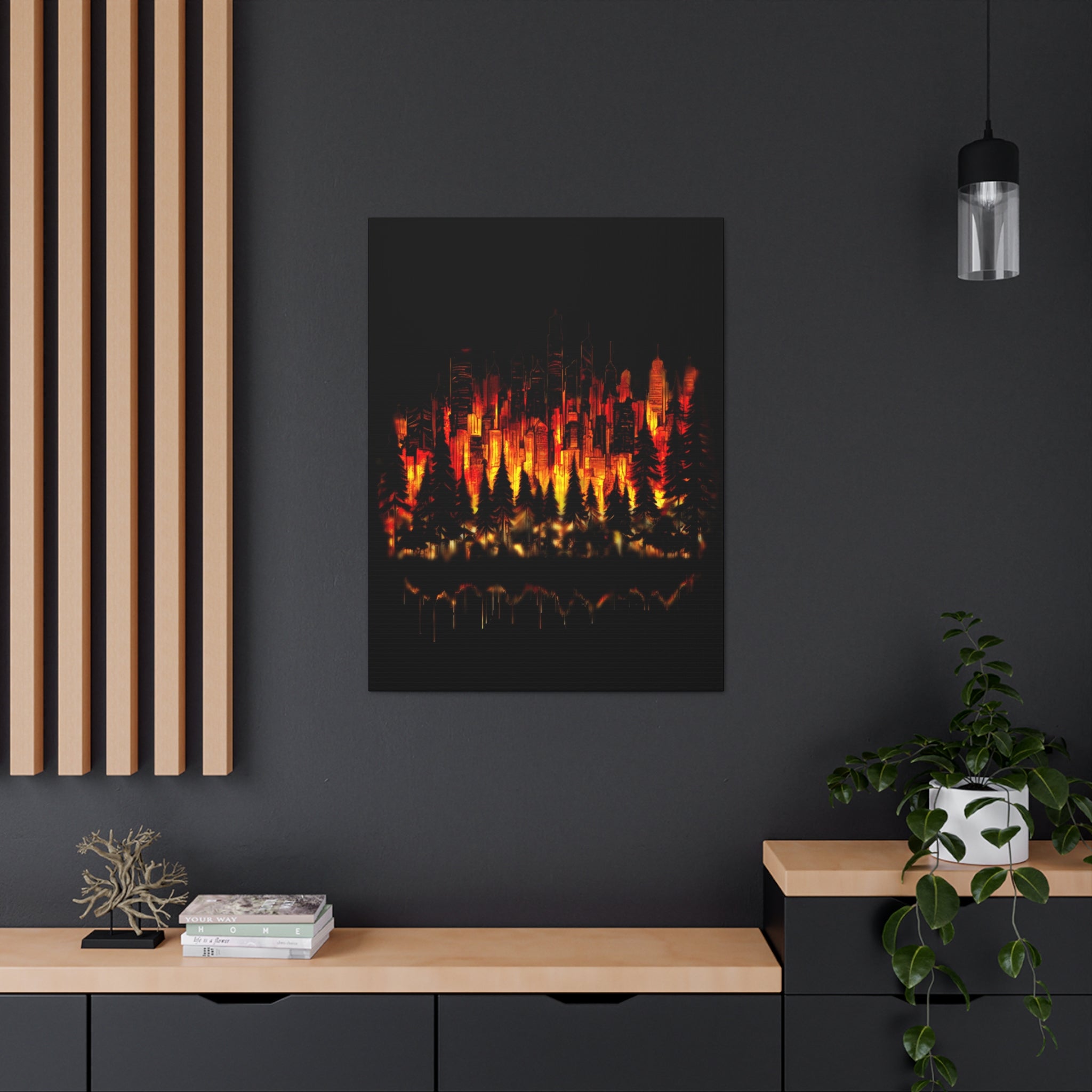 Night Light Life Landscape - Canvas