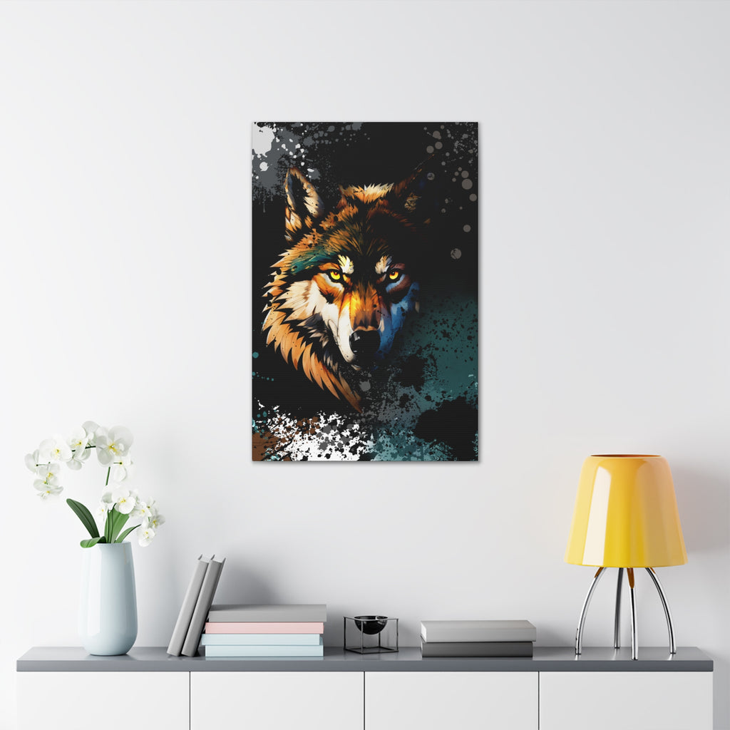 Drip Wolf Prowl Motif - Canvas