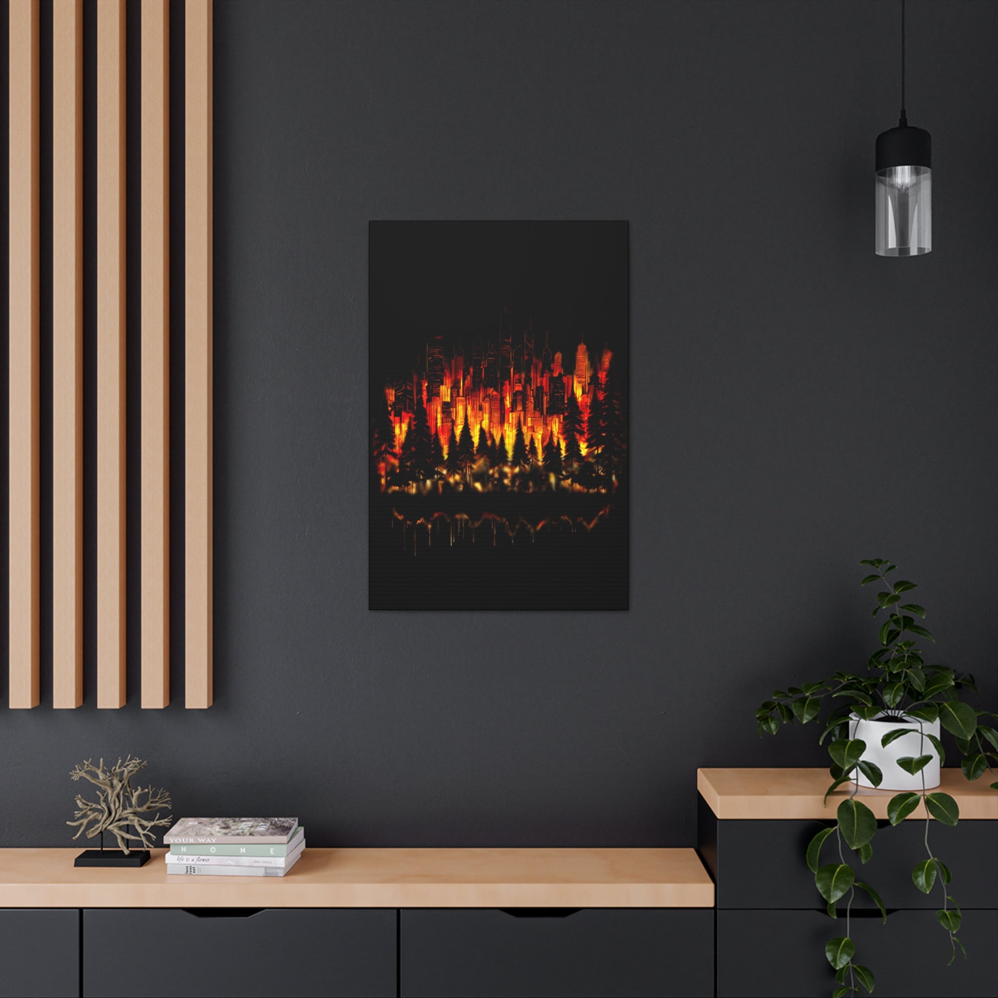 Night Light Life Landscape - Canvas