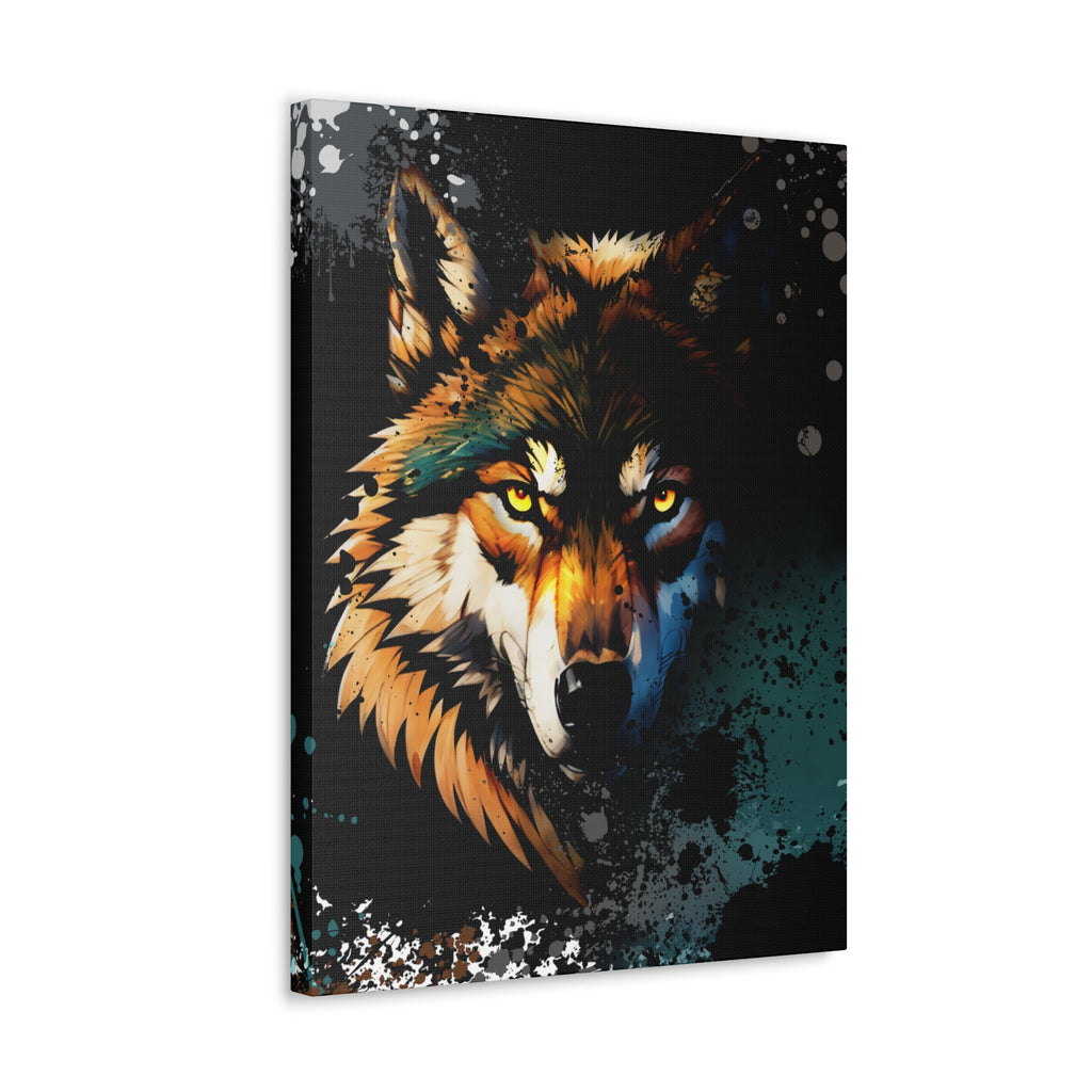 Drip Wolf Prowl Motif - Canvas