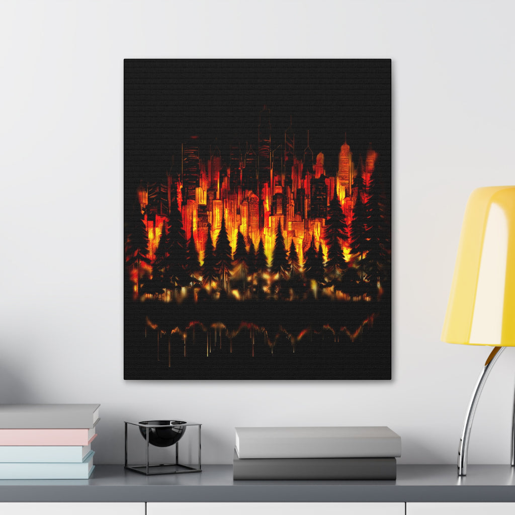 Night Light Life Landscape - Canvas